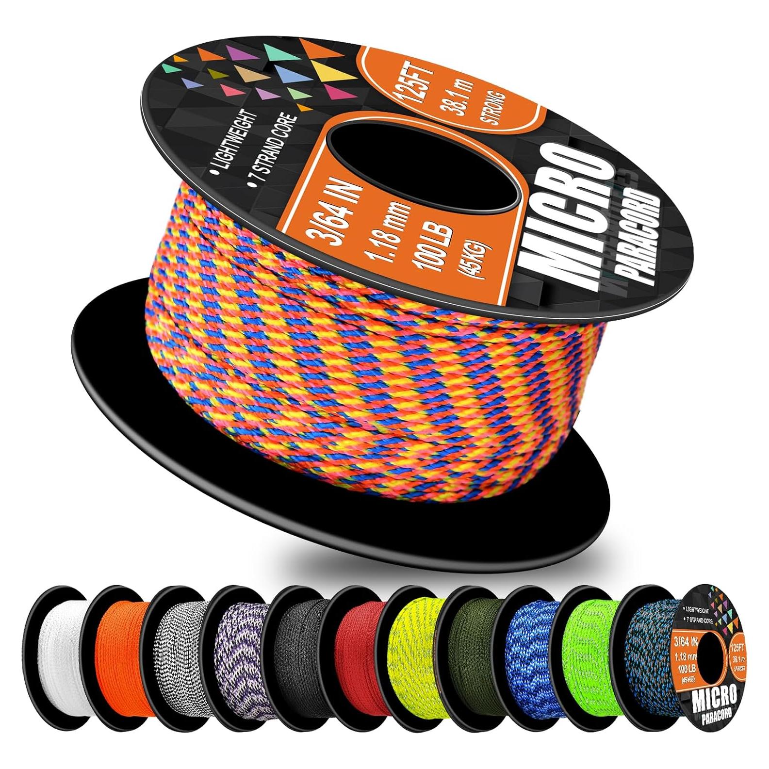 Cuerda Micro Paracord WEREWOLVES 1.18mm 38m Rayas Coloridas