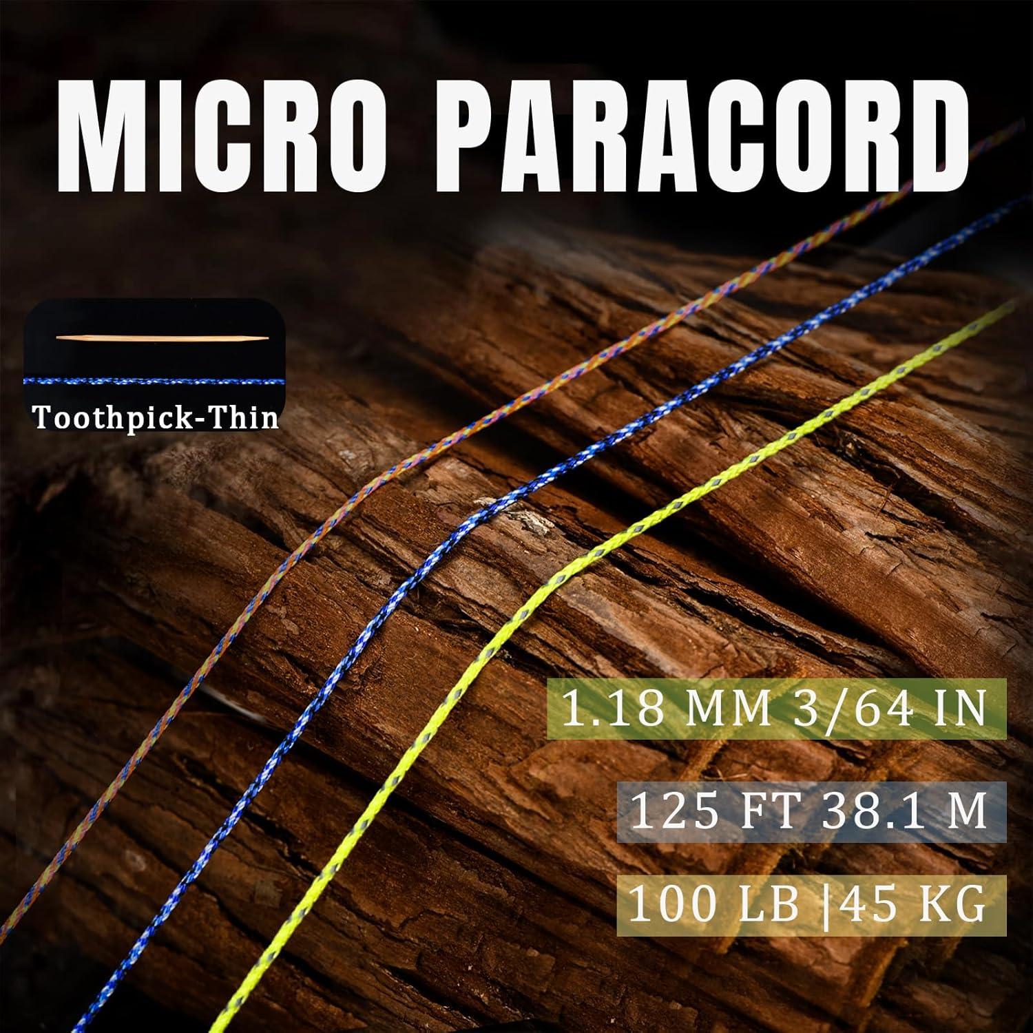 Cuerda Micro Paracord WEREWOLVES 1.18mm 38m Rayas Coloridas