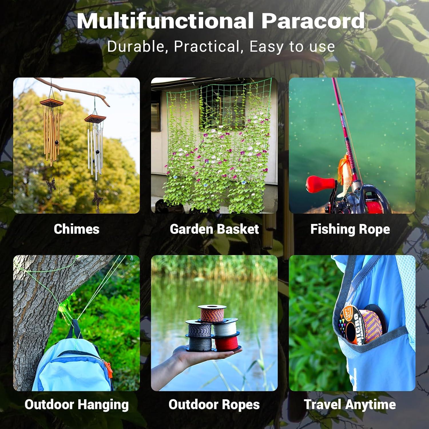 Cuerda Micro Paracord WEREWOLVES 1.18mm 38m Rayas Coloridas