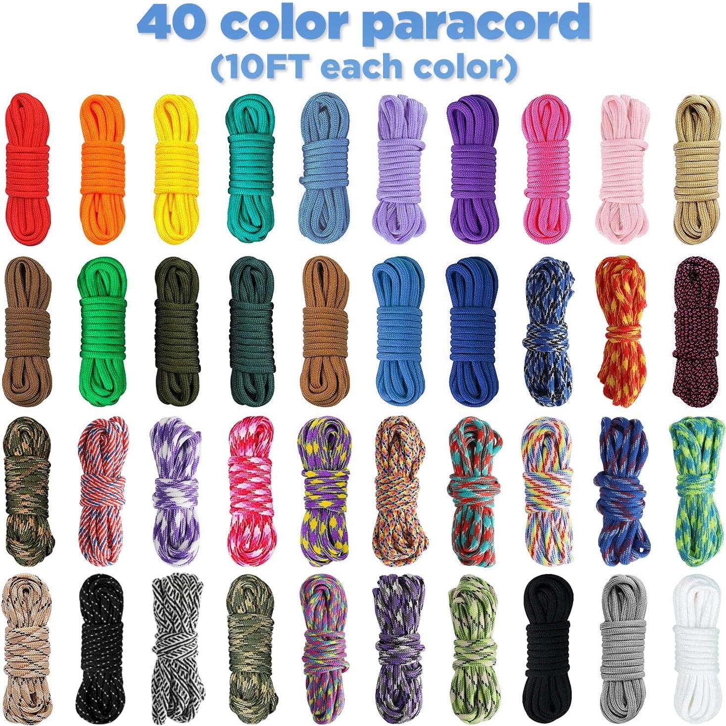 Kit de Pulseras de Paracord GNILLKO - 40 Colores, 3m, Accesorios
