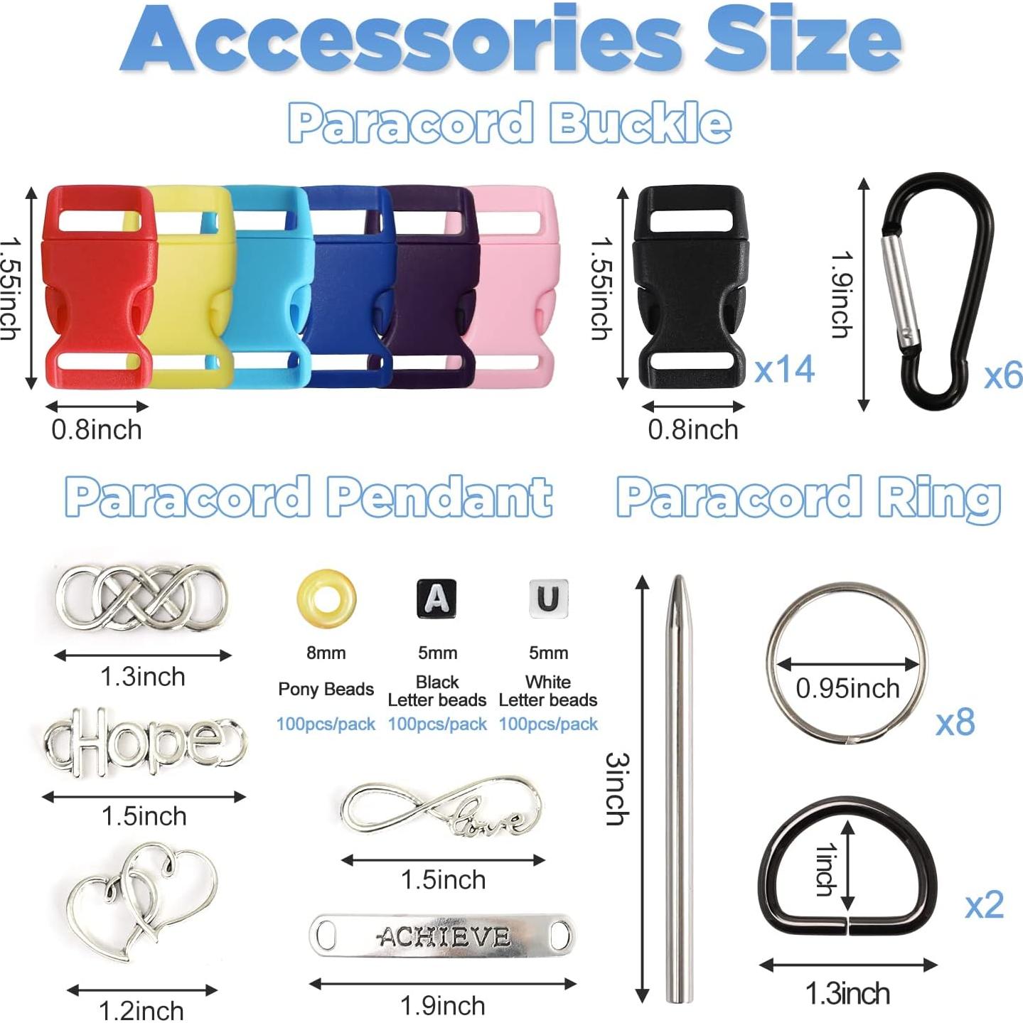 Kit de Pulseras de Paracord GNILLKO - 40 Colores, 3m, Accesorios