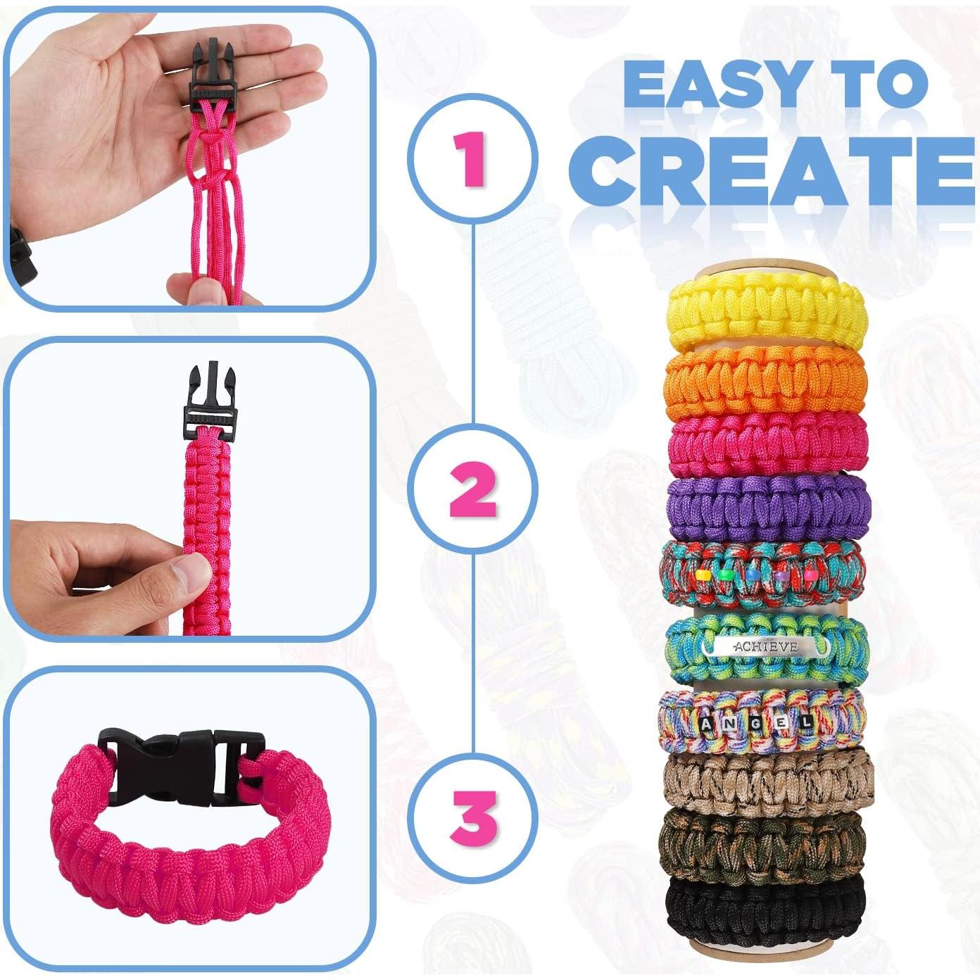 Kit de Pulseras de Paracord GNILLKO - 40 Colores, 3m, Accesorios