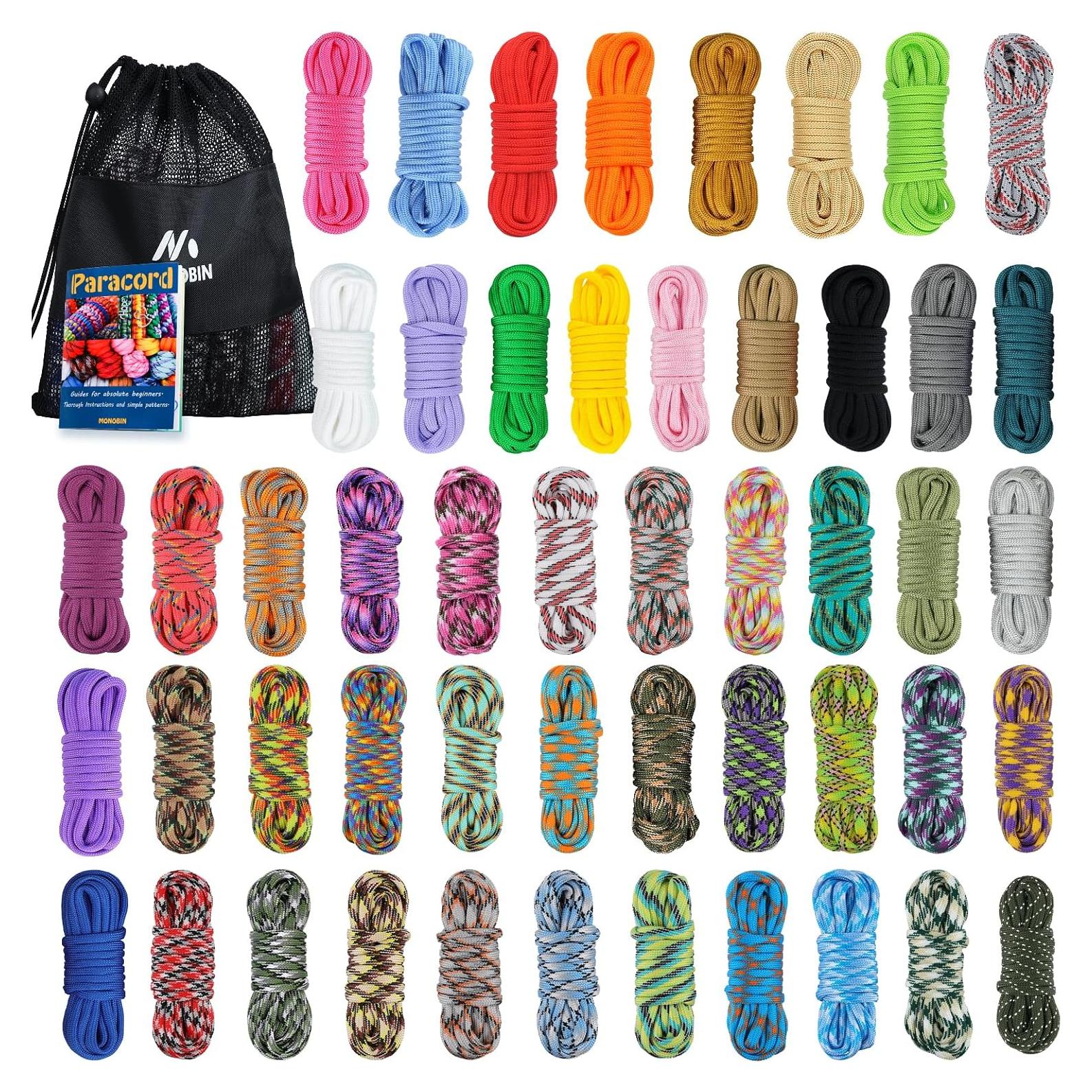 Kit de Paracord MONOBIN 50 Colores 500 pies con Accesorios