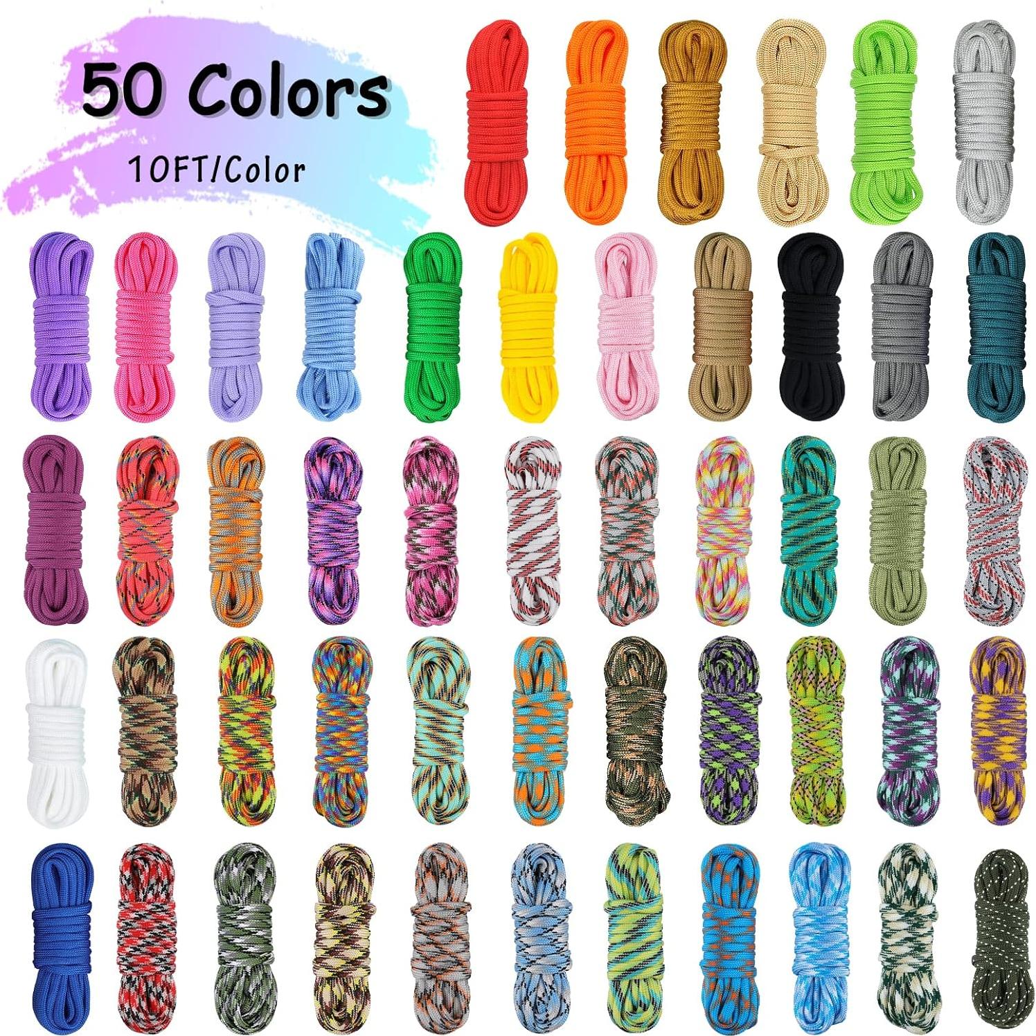 Kit de Paracord MONOBIN 50 Colores 500 pies con Accesorios