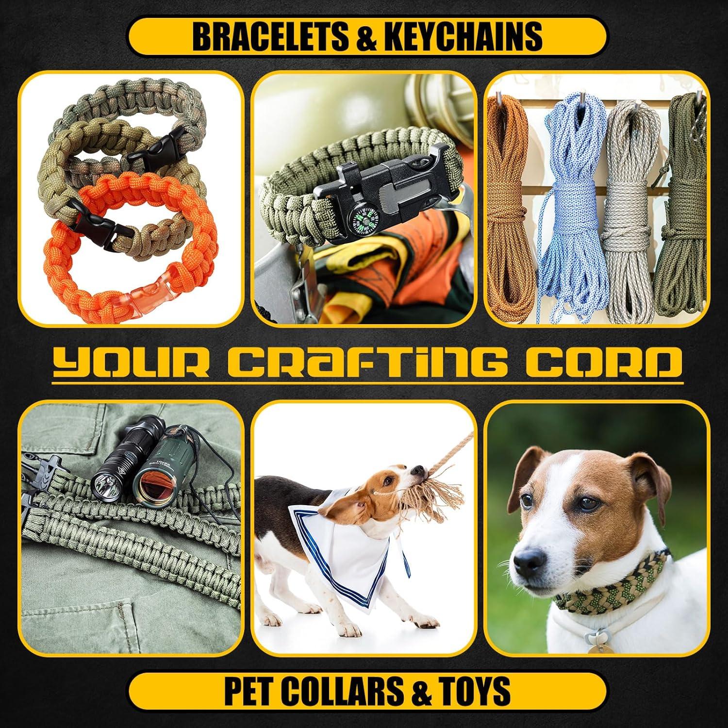 Cuerda Paracord 10 Hilos 30m GliCraft 650kg Nylon 10 Colores