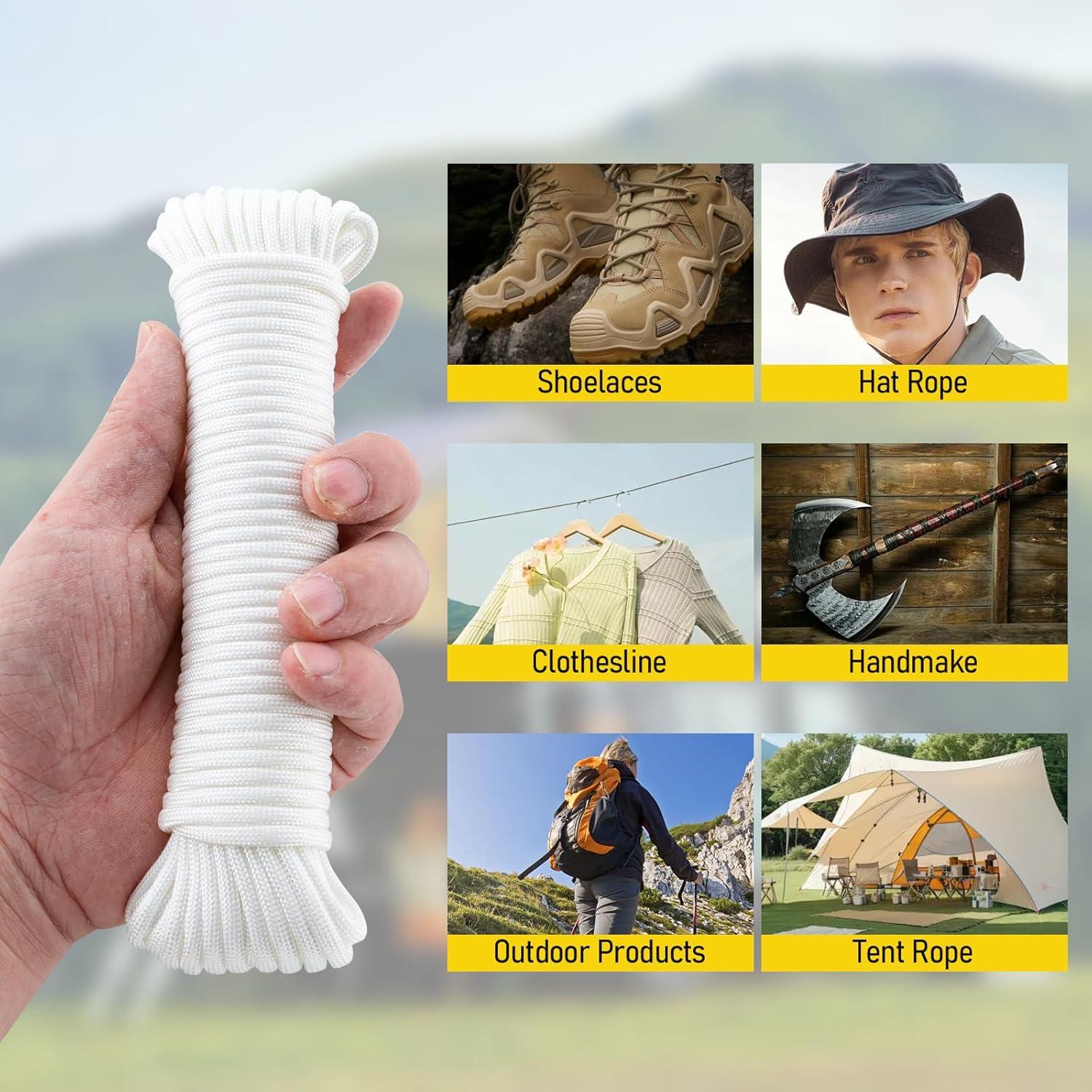 Cuerda de Nylon Paracord TOWSWELL 15.24m 4mm Blanca