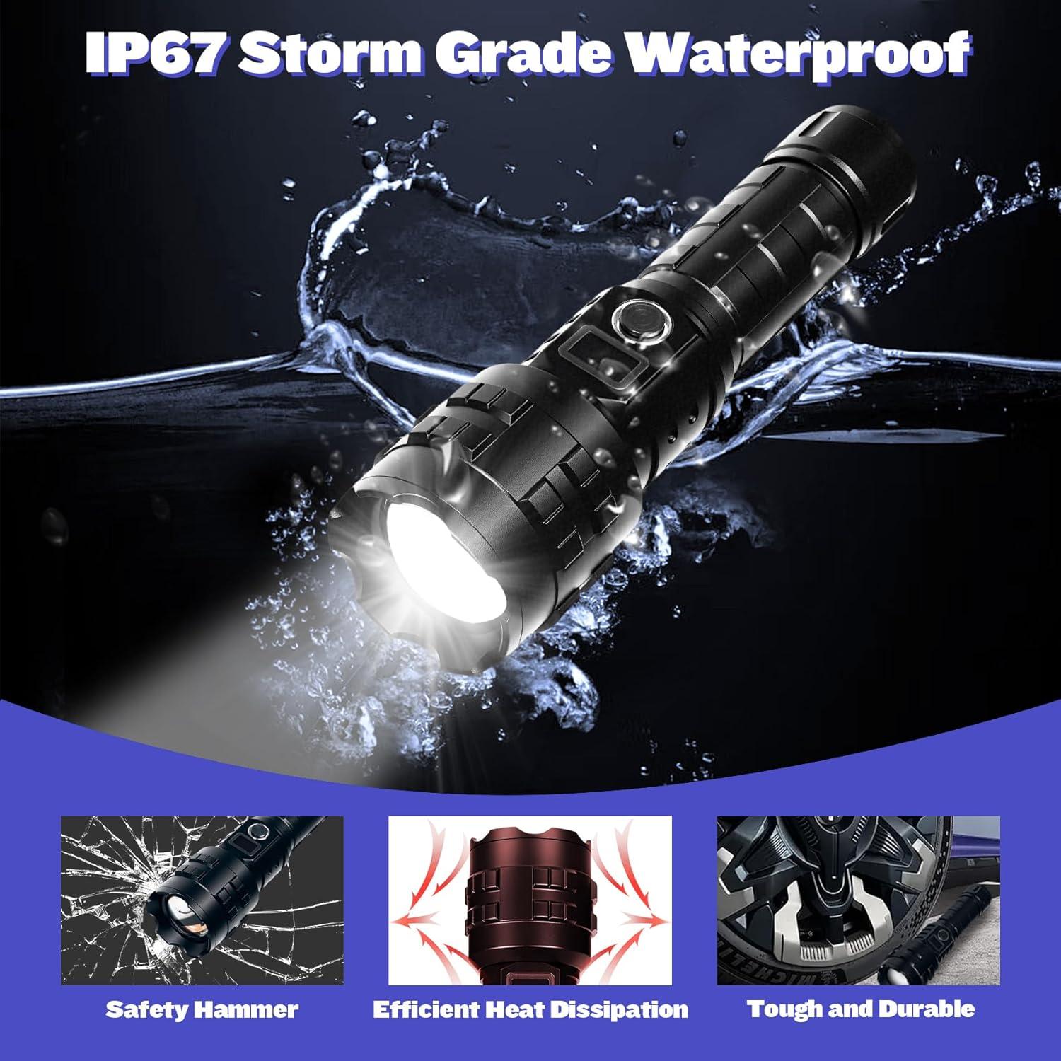 Linterna LED Recargable HMFREE A06 1000000 Lúmenes Impermeable