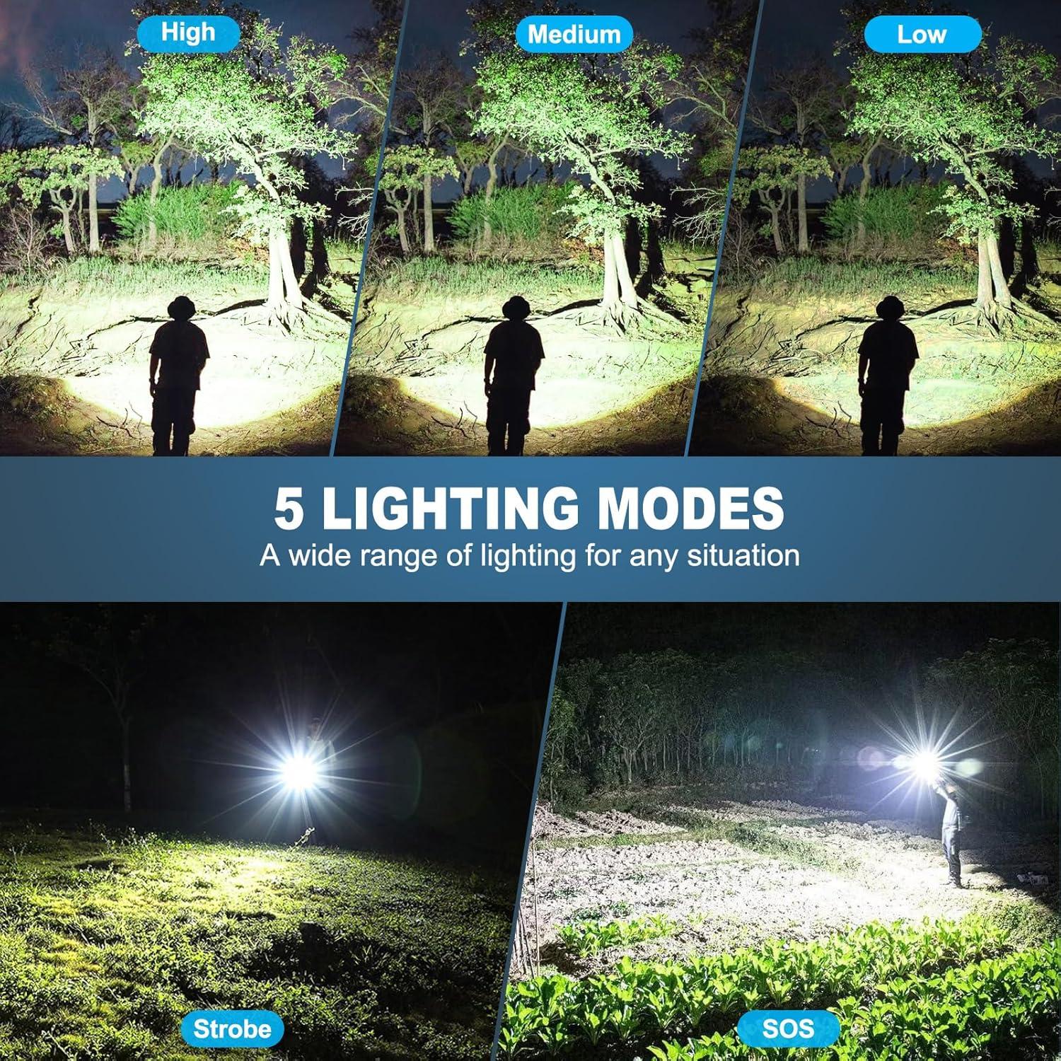 Linterna Recargable GDPLUS 3000 Lúmenes IPX6 Paquete de 2