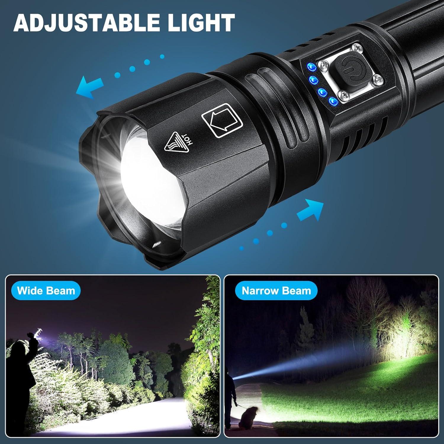 Linterna Recargable GDPLUS 3000 Lúmenes IPX6 Paquete de 2