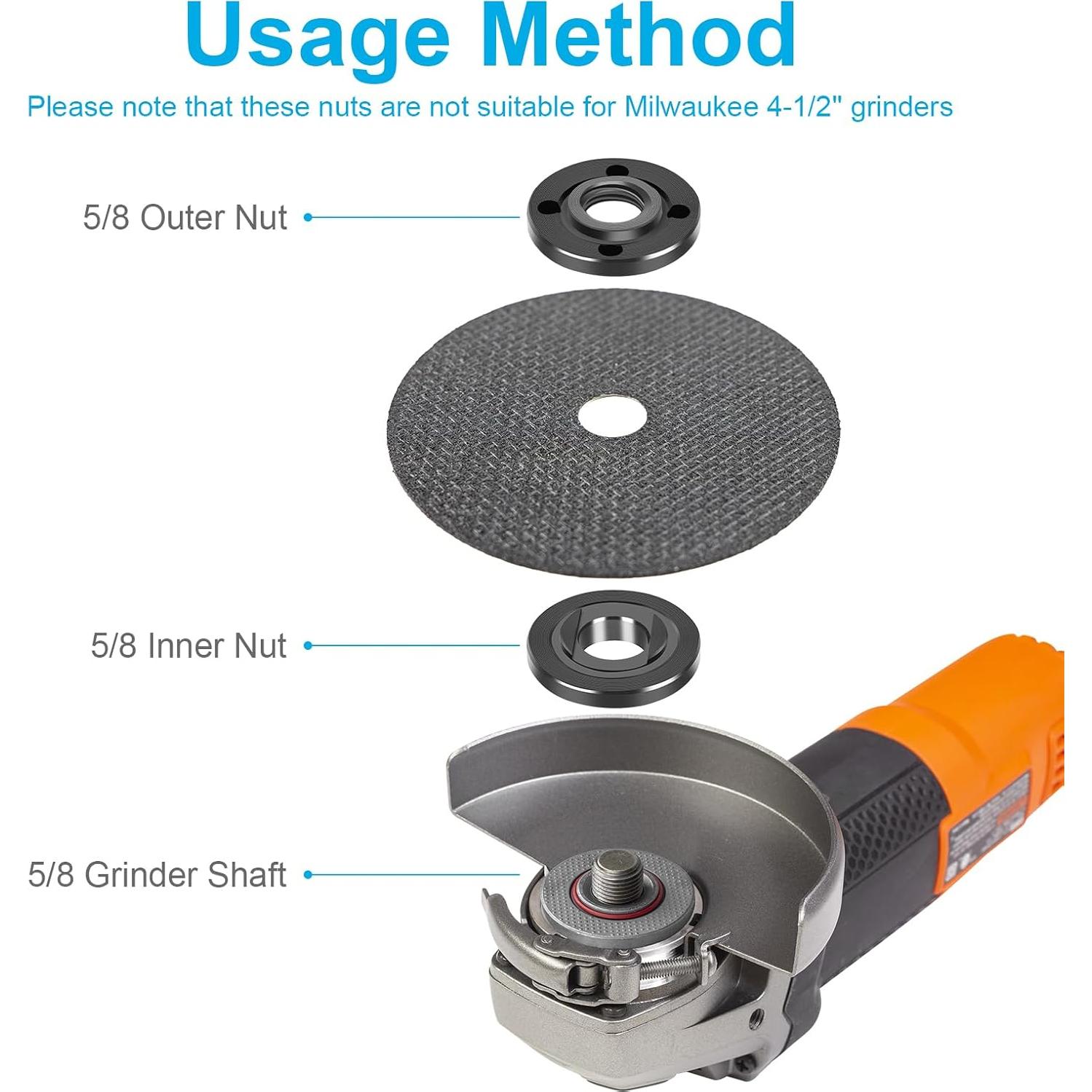 Kit de Llave y Tuercas de Brida para Amoladora pwkauka 7 Piezas