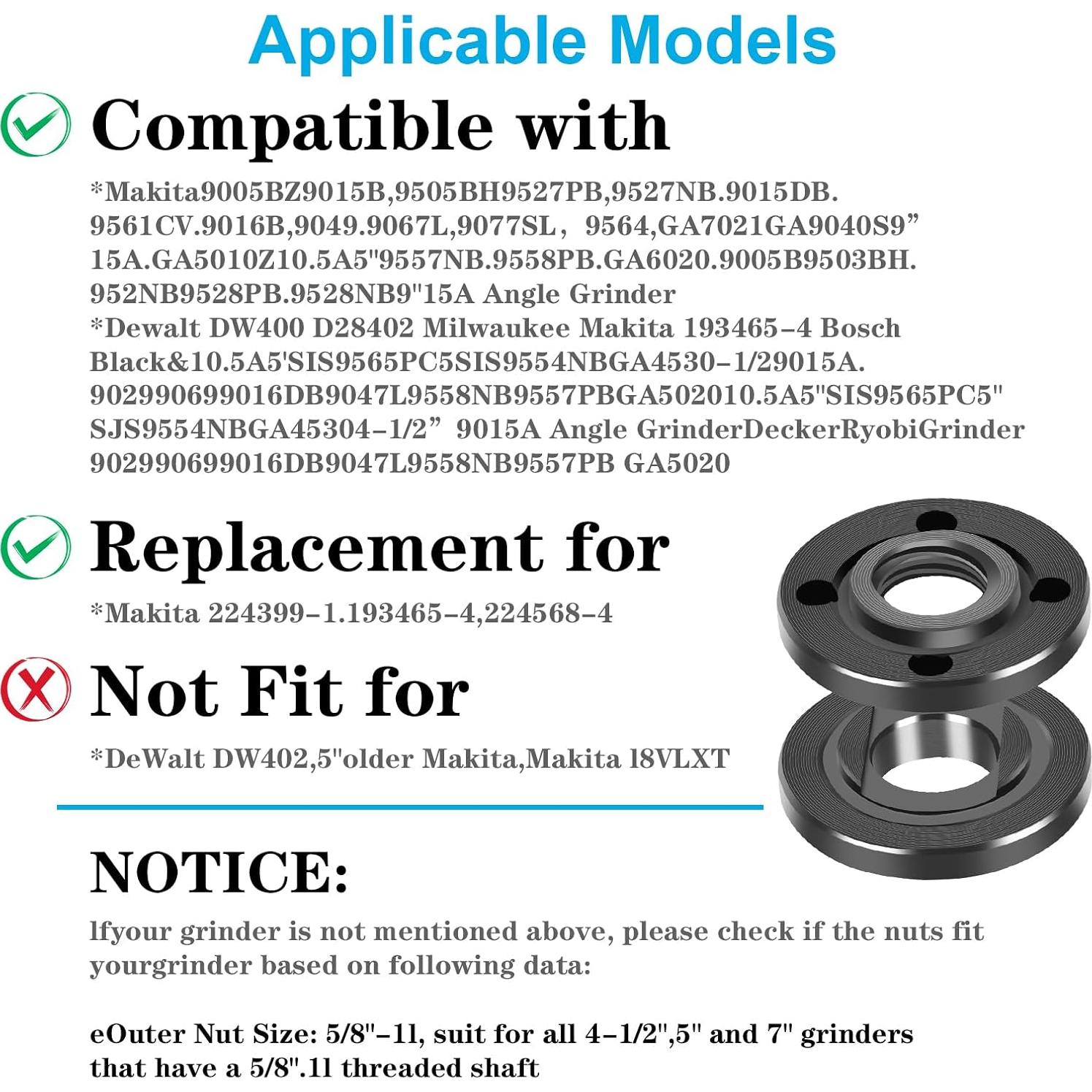 Kit de Llave y Tuercas de Brida para Amoladora pwkauka 7 Piezas