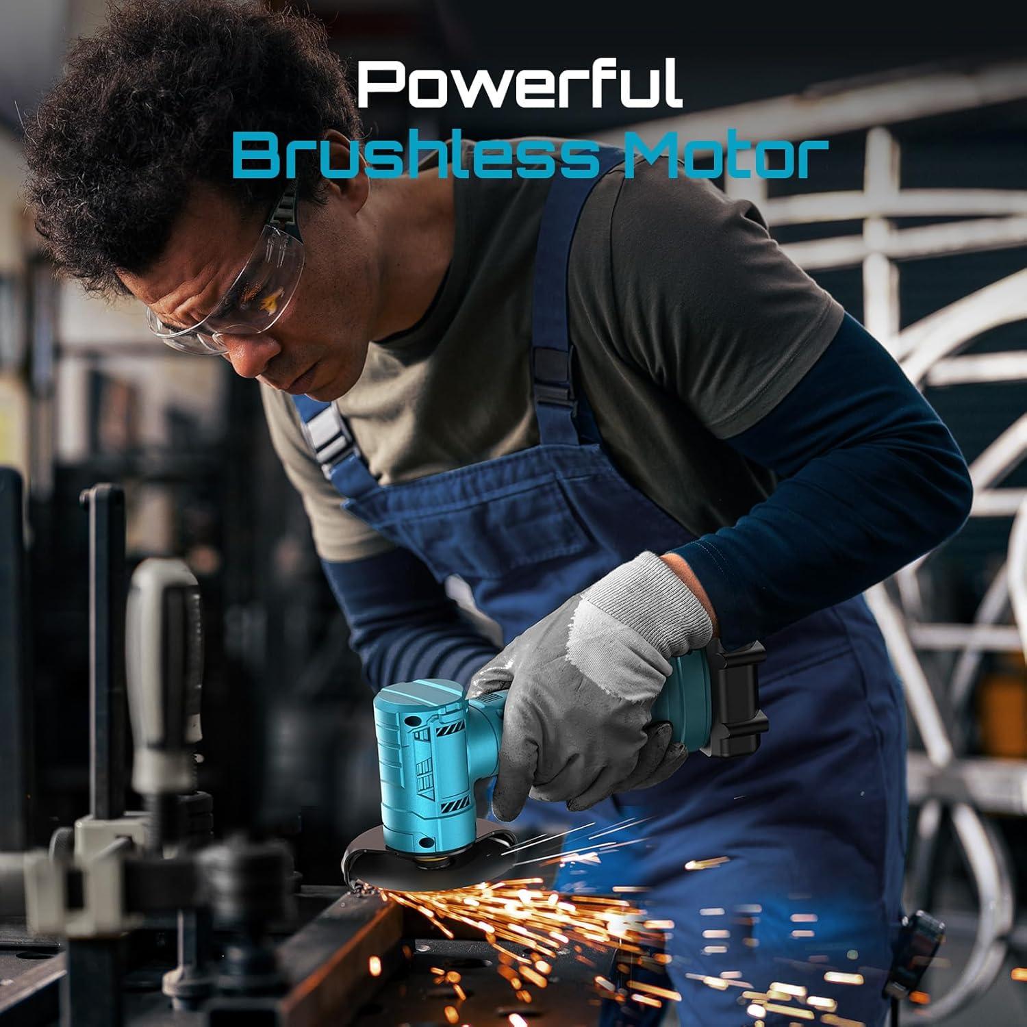 Amoladora Angular Inalámbrica Seesii 21V 19000 RPM 3"