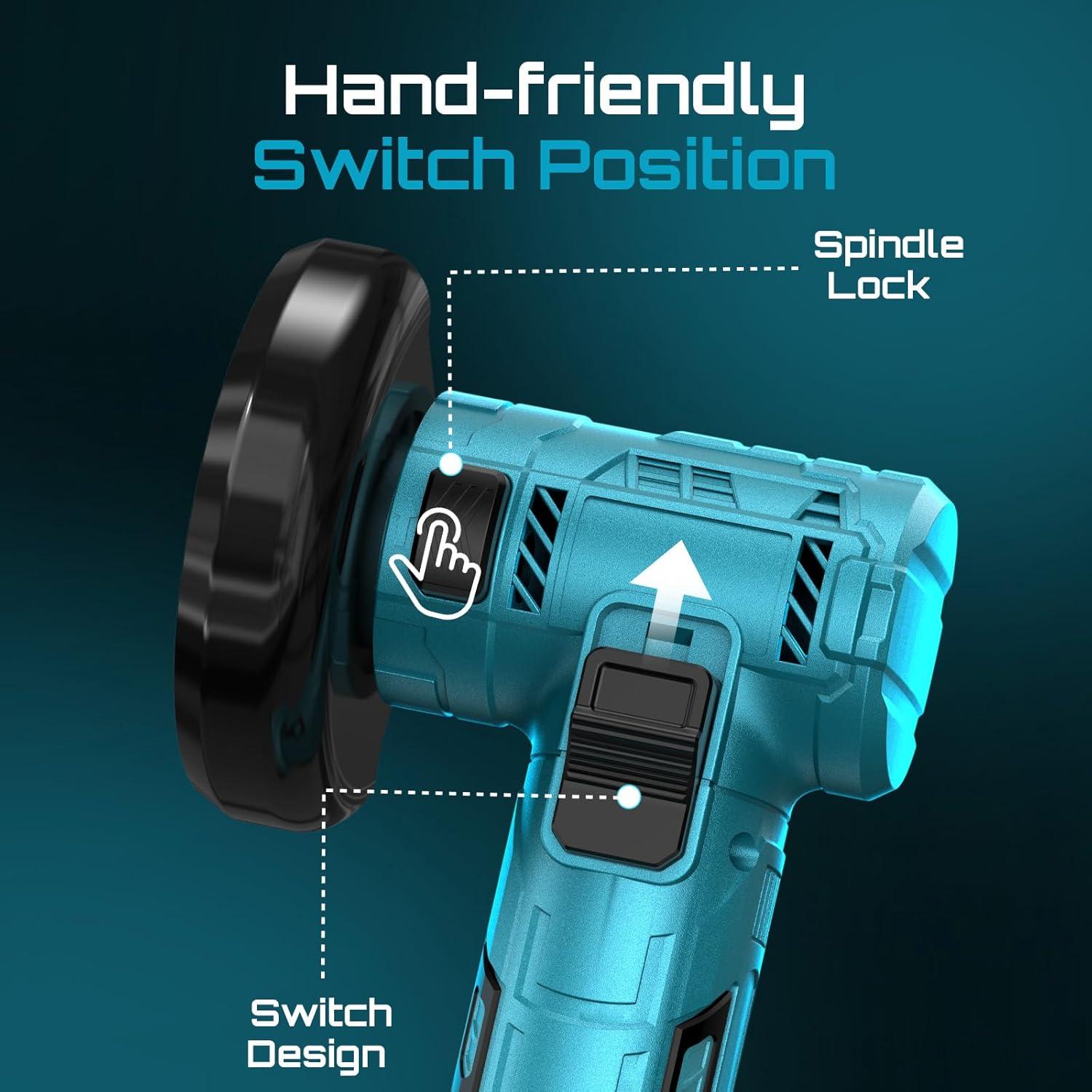 Amoladora Angular Inalámbrica Seesii 21V 19000 RPM 3"