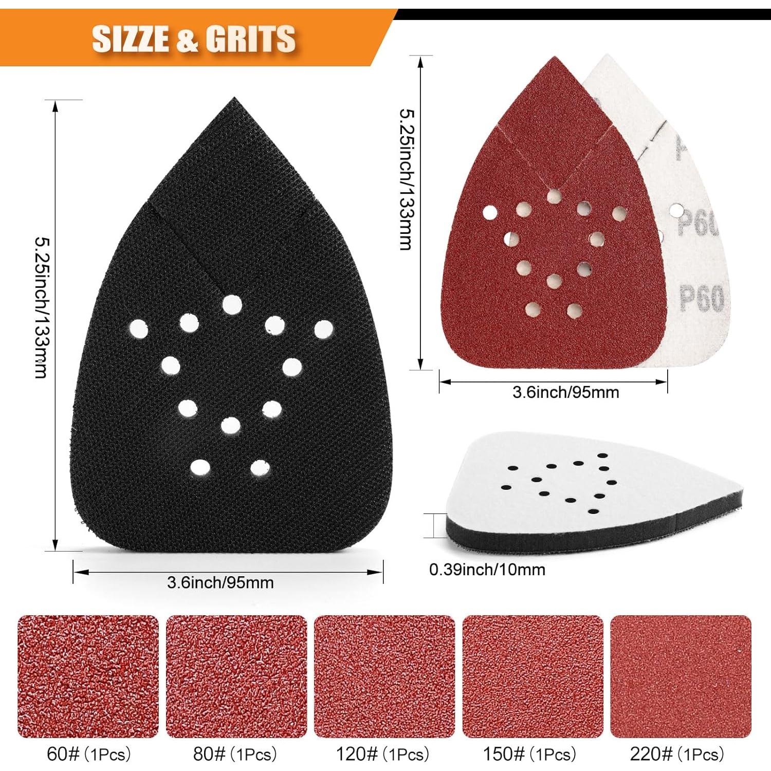 Almohadillas de Lijado POLIWELL 12 Agujeros 5P para Lijadora Mouse