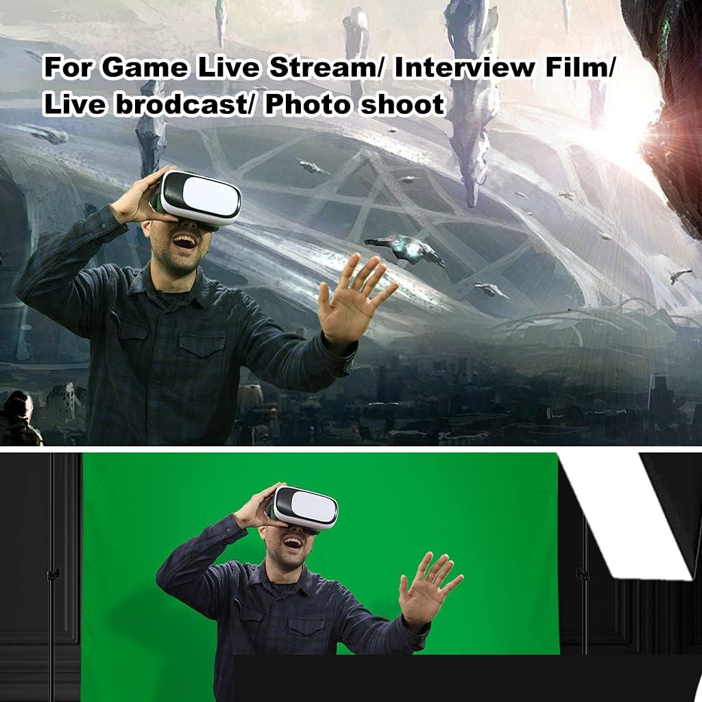 10x20ft Green Screen Backdrop for Photography, Dual-Size Dual-Pocket Design Chromakey Background for Photoshoot, Game Steaming, Zoom Meeting with Both Options of 10 ft and 20 ft in Width