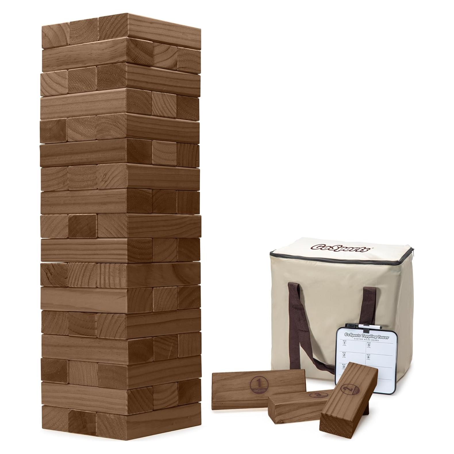 Juego de Apilamiento de Madera GoSports Torre Inclinada Grande