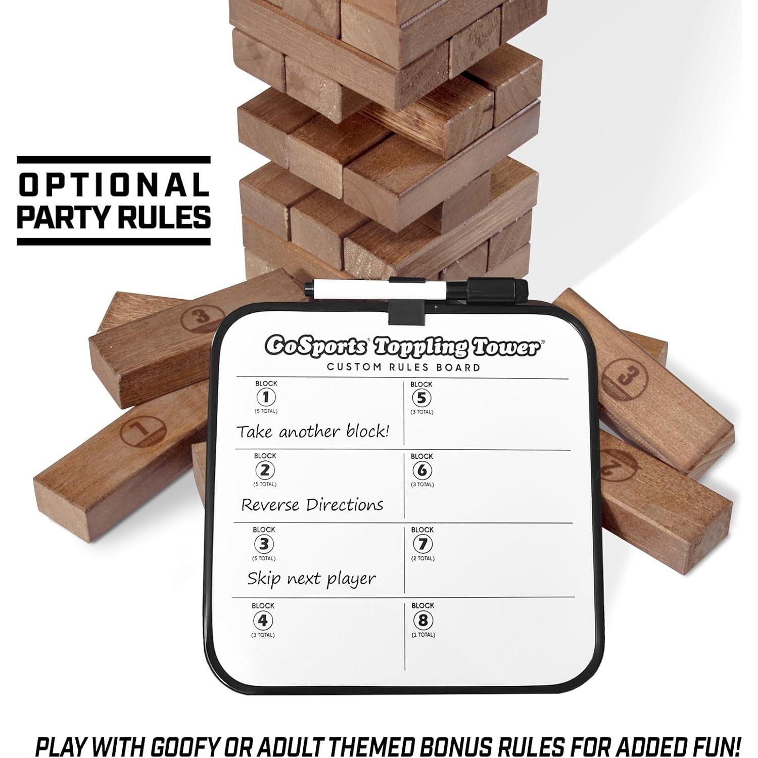 Juego de Apilamiento de Madera GoSports Torre Inclinada Grande