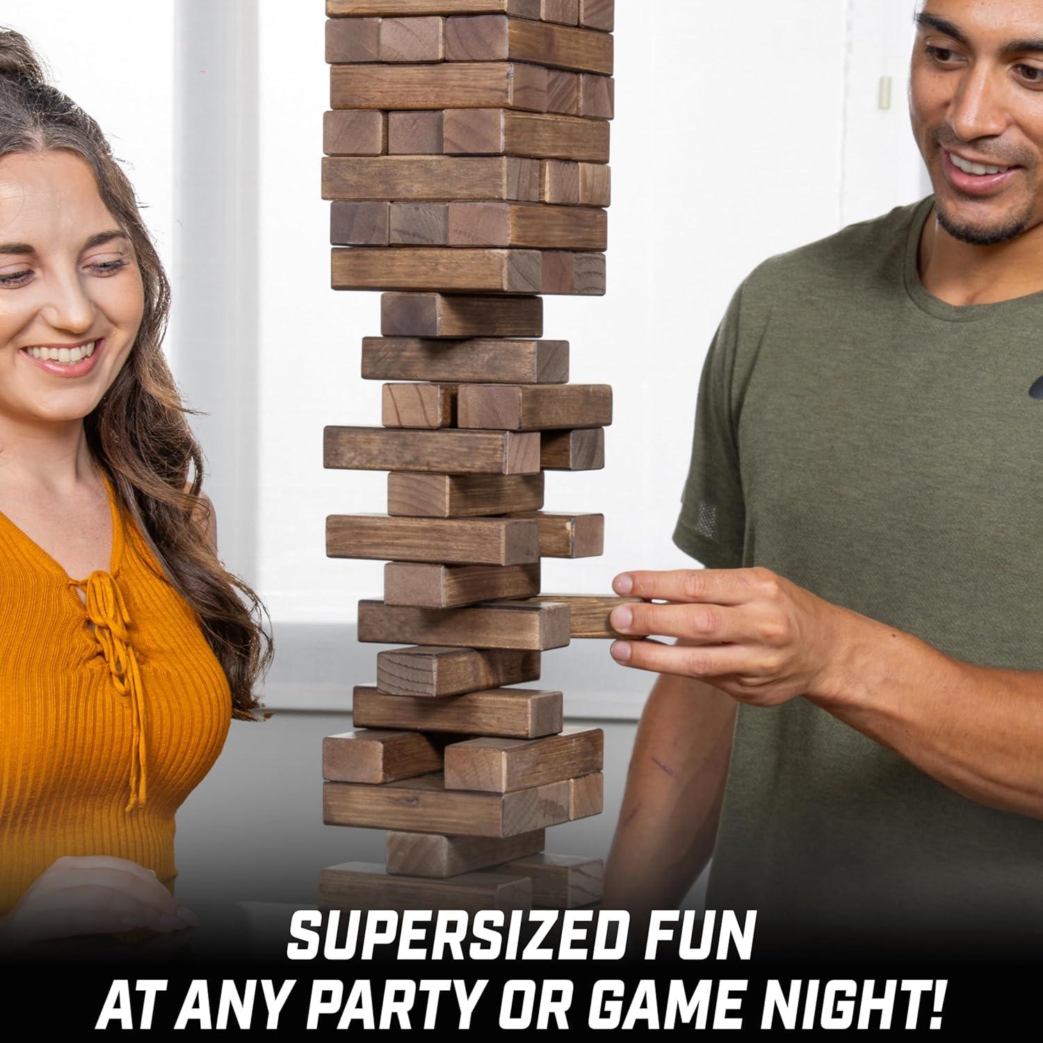 Juego de Apilamiento de Madera GoSports Torre Inclinada Grande