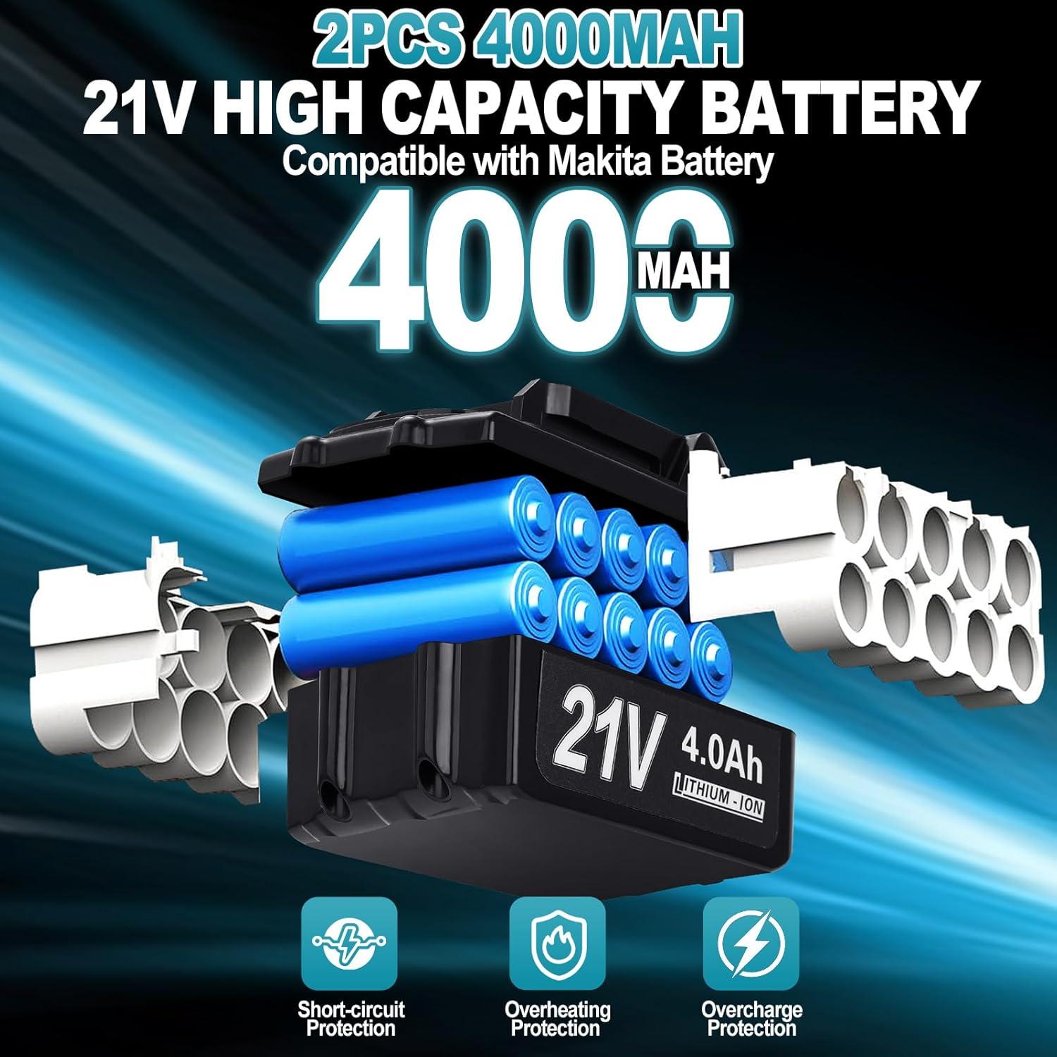 Amoladora Angular Inalámbrica Aslsouti 21V 9000RPM 3 Velocidades