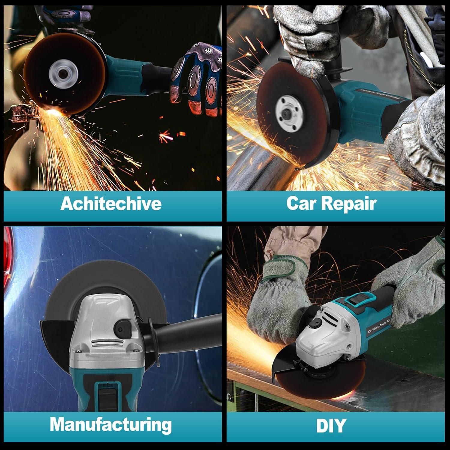 Amoladora Angular Inalámbrica Aslsouti 21V 9000RPM 3 Velocidades