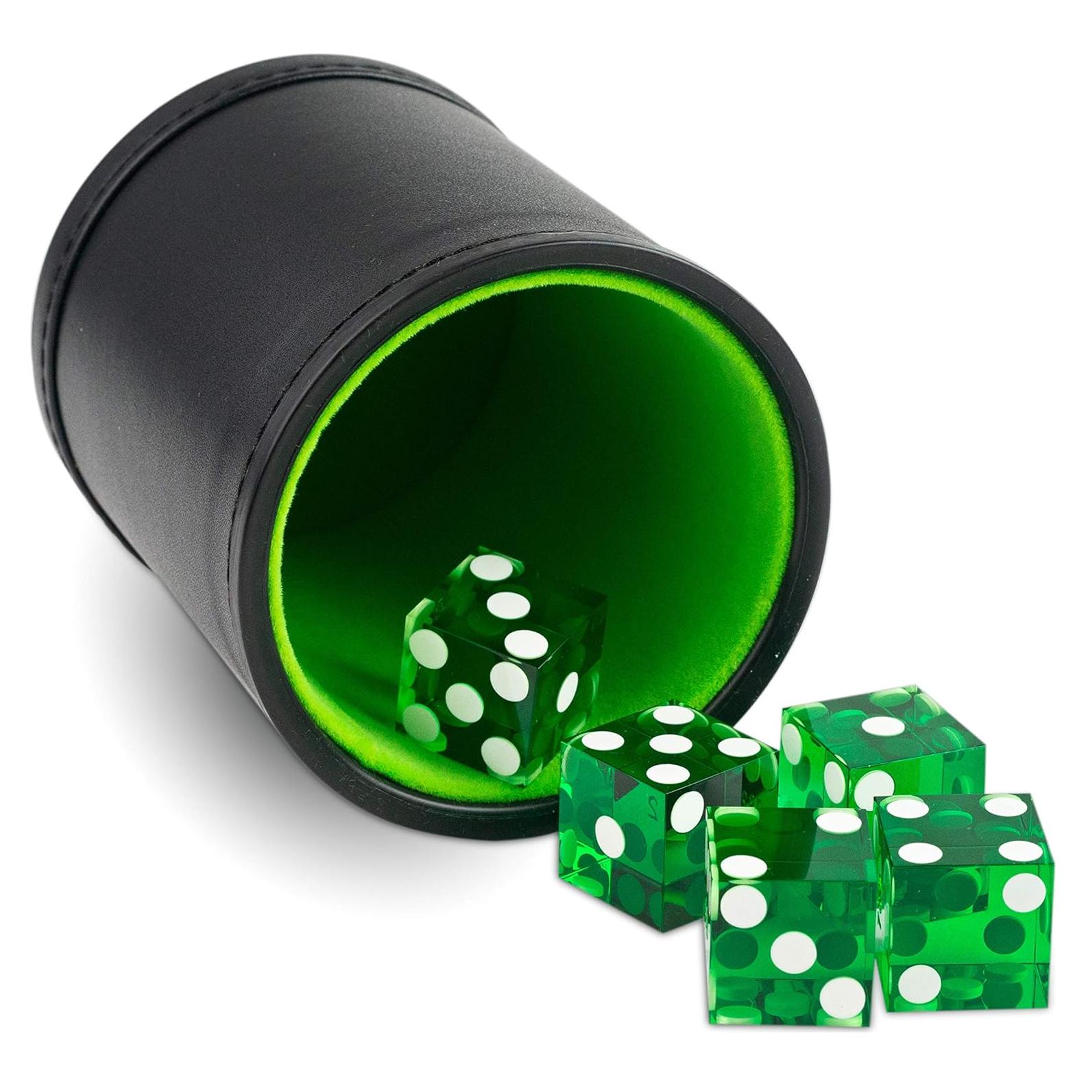 Copa de Dados de Cuero Sintético Siren Imports con 5 Dados