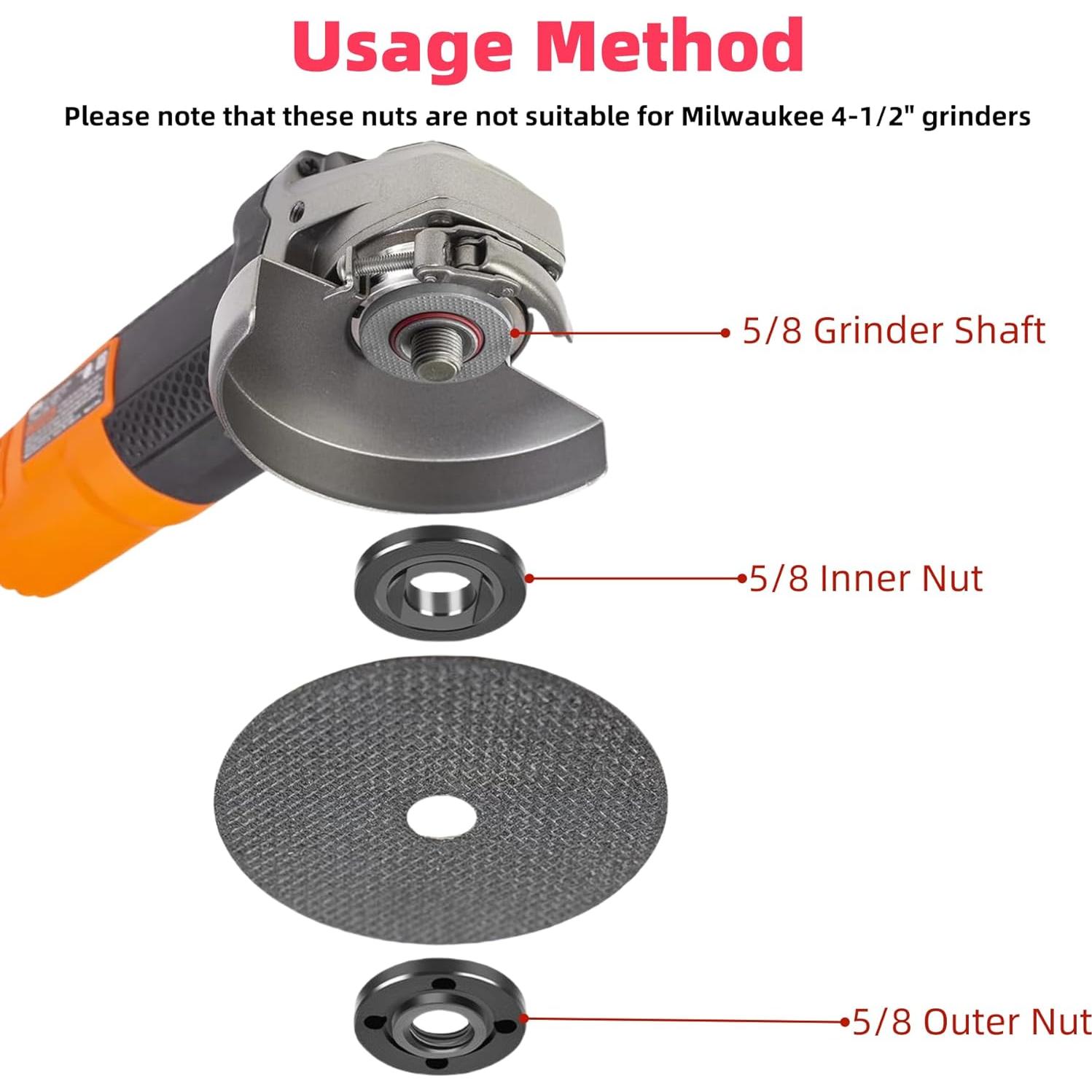 Kit de Tuercas de Bloqueo Axyuada para Amoladora Angular 8PCS