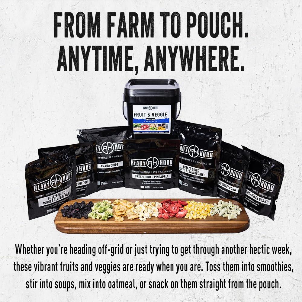 Comida Deshidratada Hora Lista - 56 Porciones Frutas y Verduras