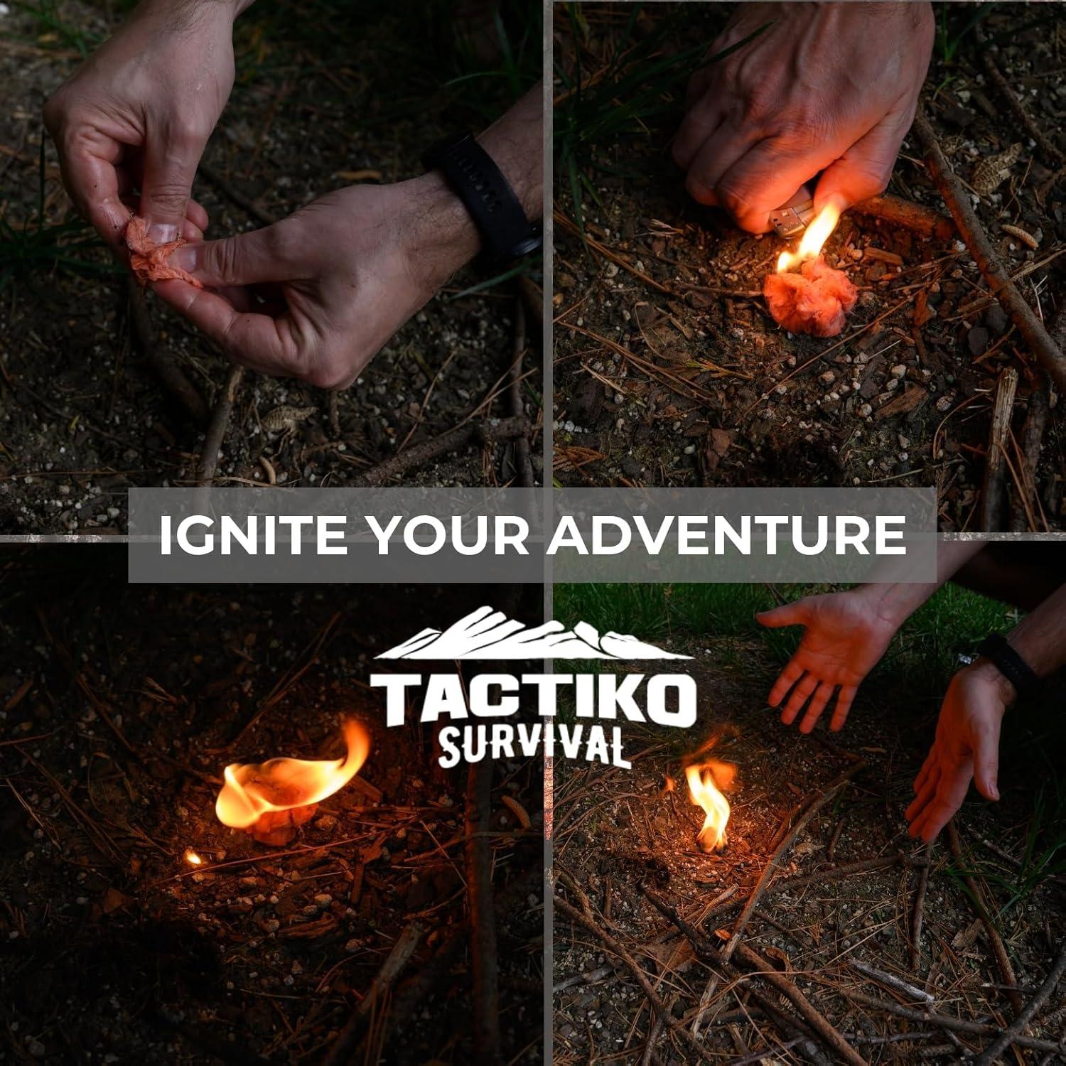 Cera de Fuego Tactiko - 60g, quema 5 min, ideal para madera húmeda