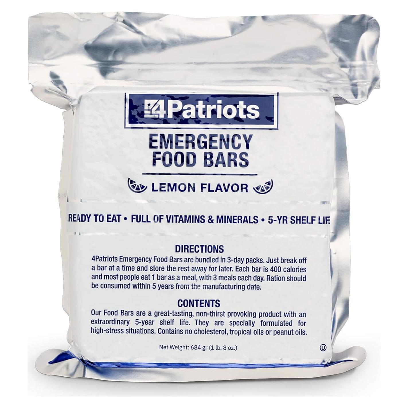 Barras de Comida de Emergencia 4Patriots - 9 Porciones 400 Calorías