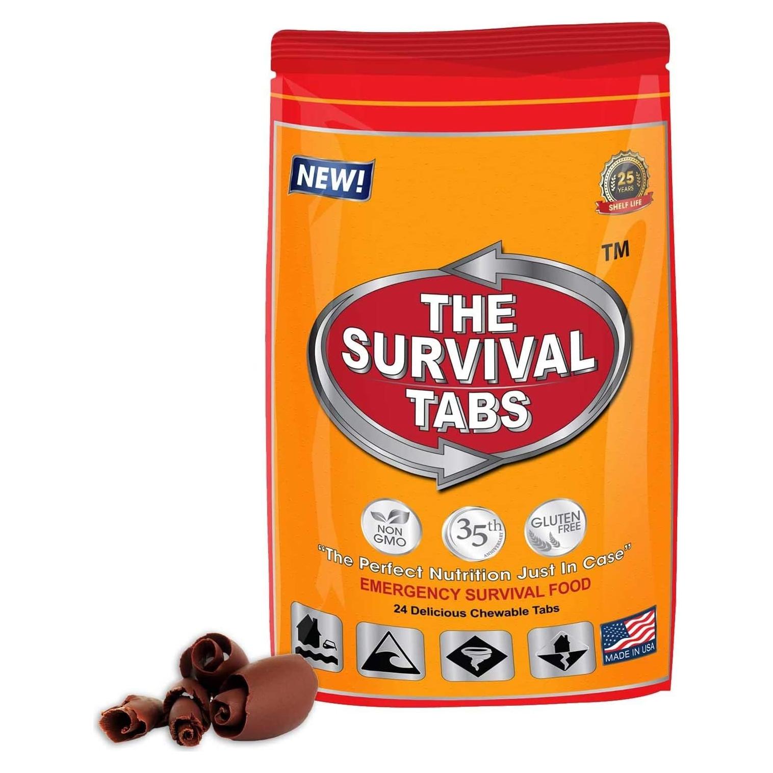 Tabletas de Supervivencia Chocolate 24 Unidades 25 Años Vida Útil