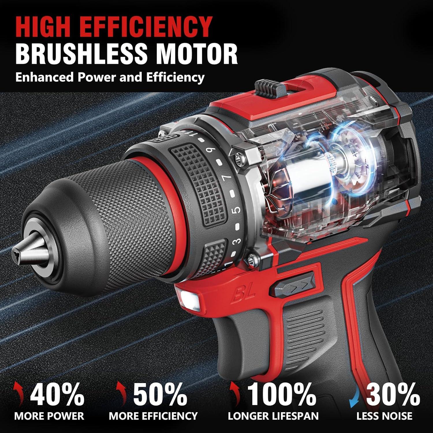 Juego de Herramientas Alloyman 174 Piezas con Taladro 20V