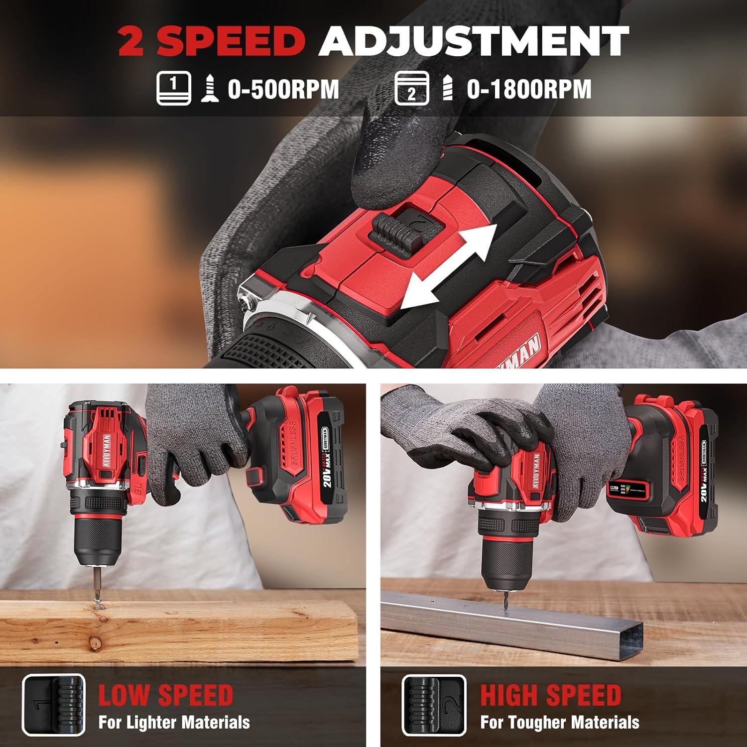 Juego de Herramientas Alloyman 174 Piezas con Taladro 20V