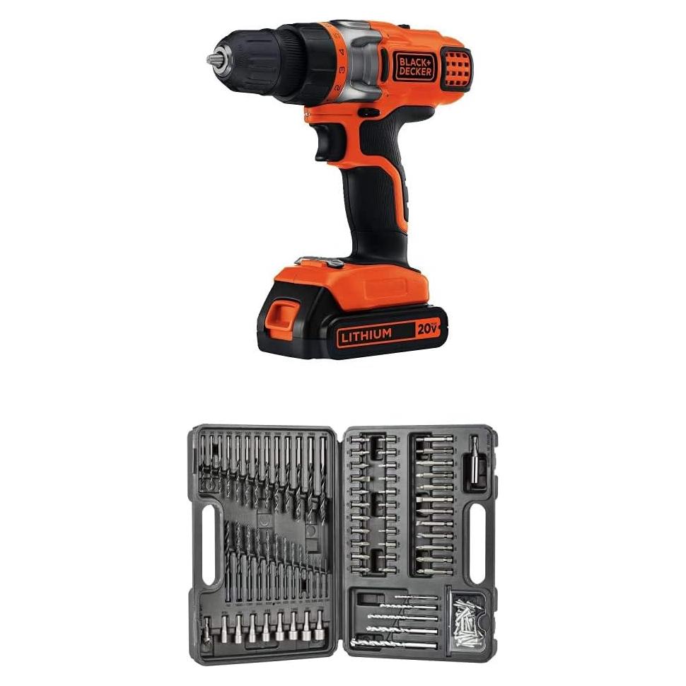 Taladro Inalámbrico BLACK+DECKER LDX220C 20V con 109 Piezas