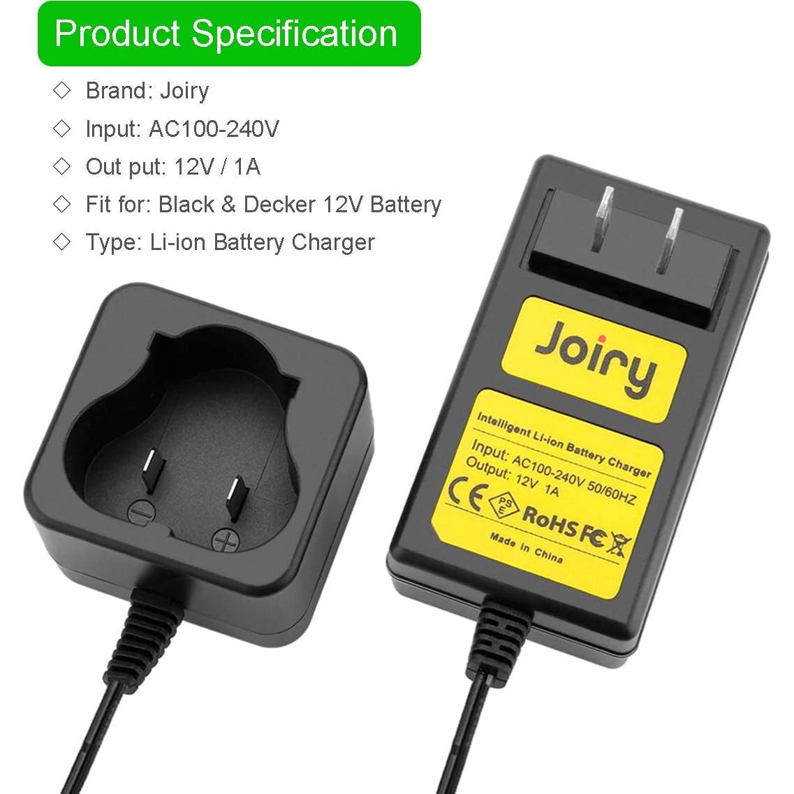 Cargador de Batería Li-ion 12V Joiry Compatible Black & Decker