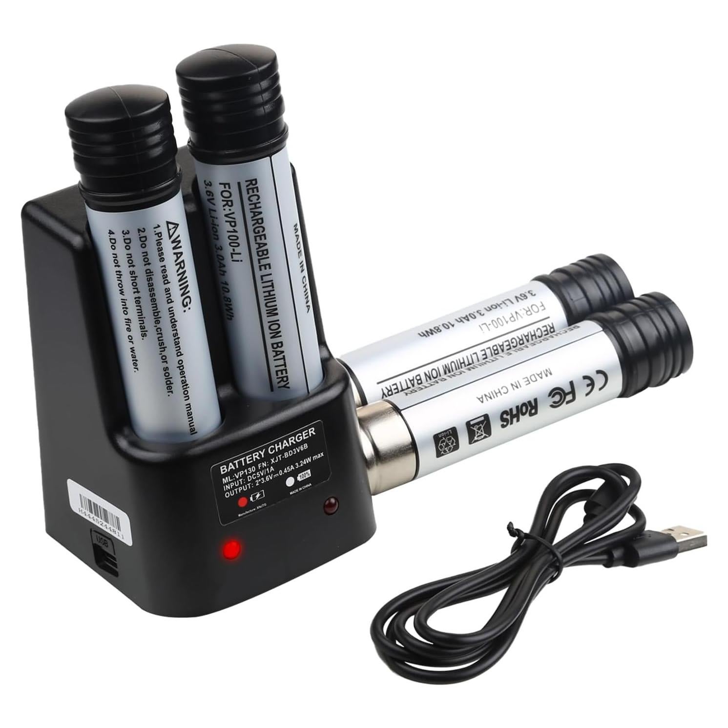 Paquete de 4 Baterías de Litio 3.6V 3000mAh + Cargador Black Decker