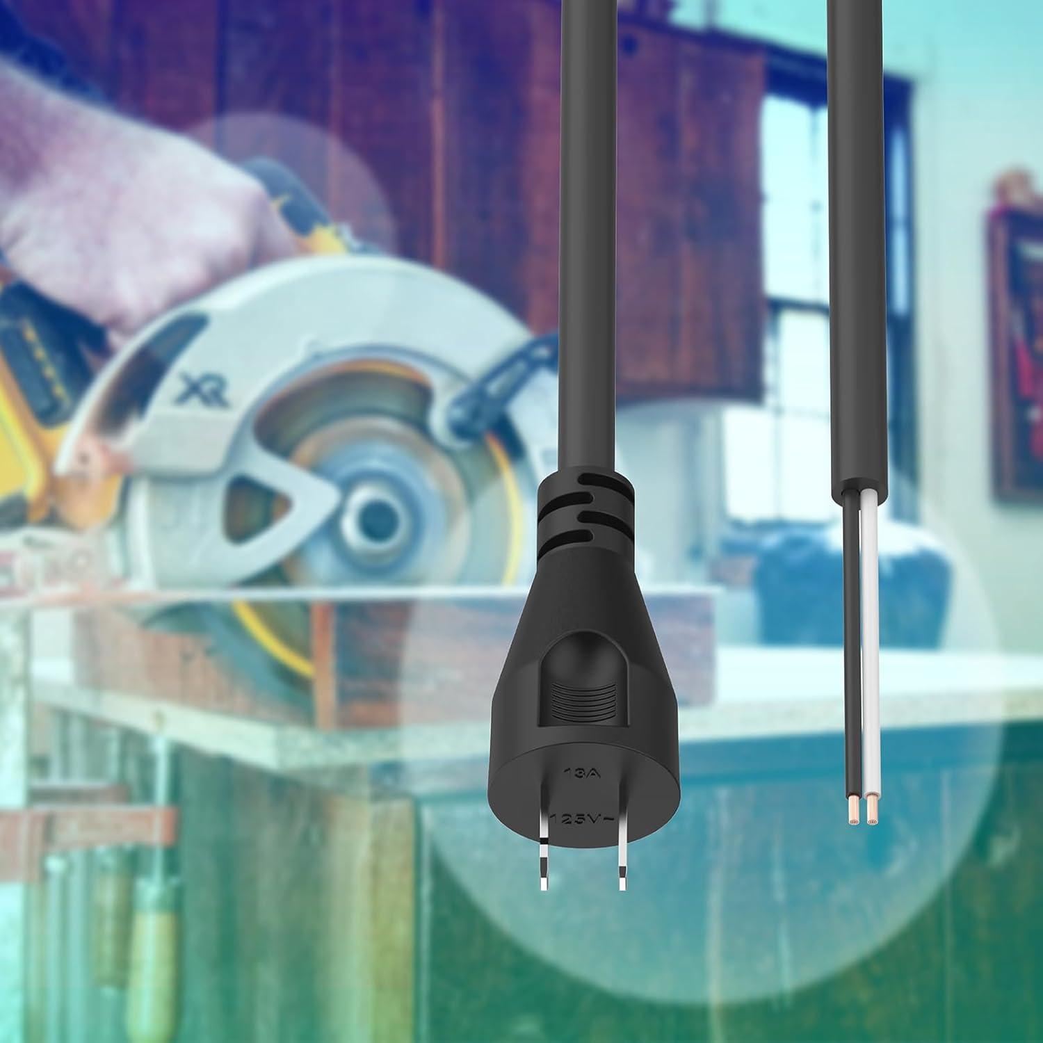 Cable de Poder 2 Hilos 18 AWG ANTOBLE 2.44m Compatible DeWalt