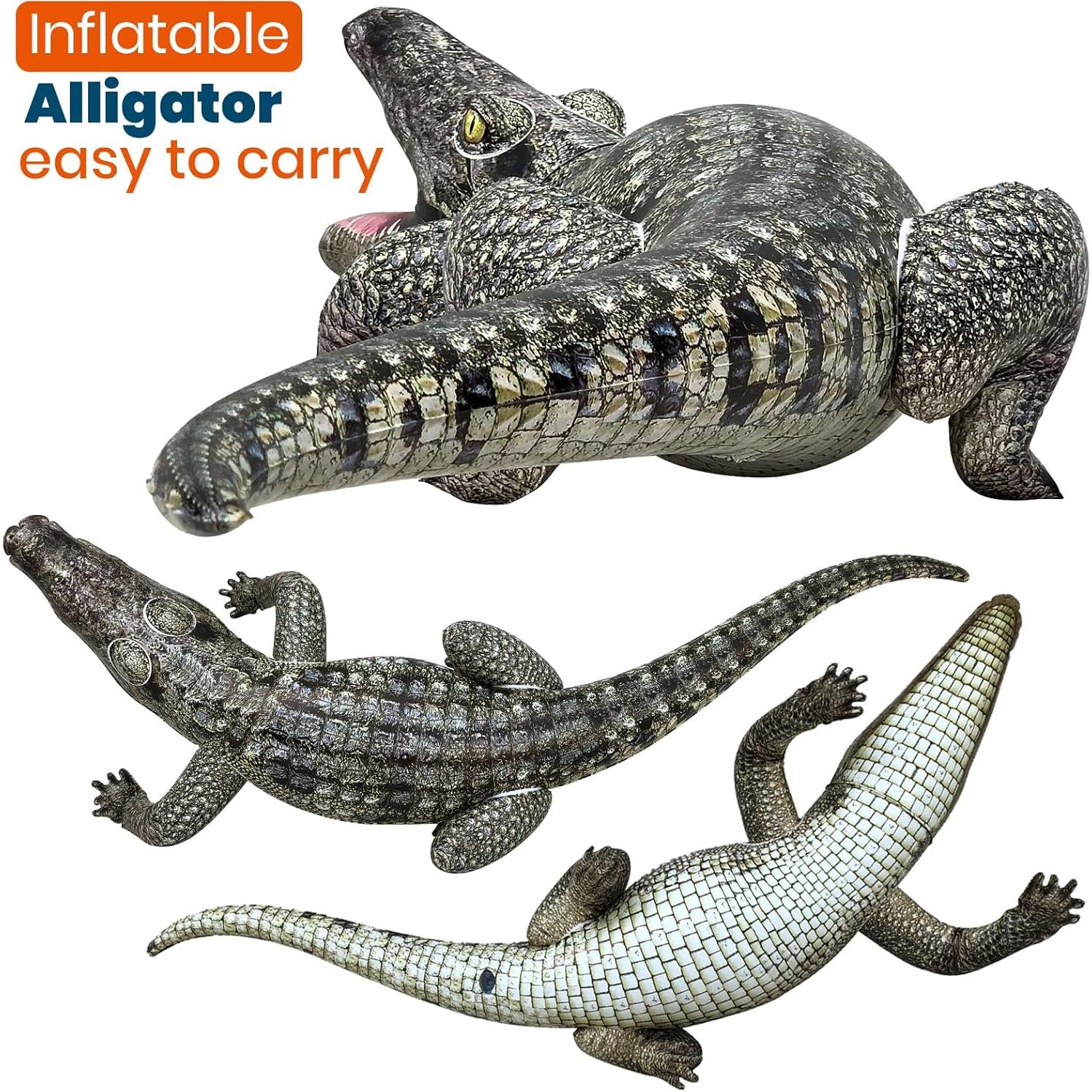 Cocodrilo Inflable Realista HOHQB 101.6 cm para Fiesta