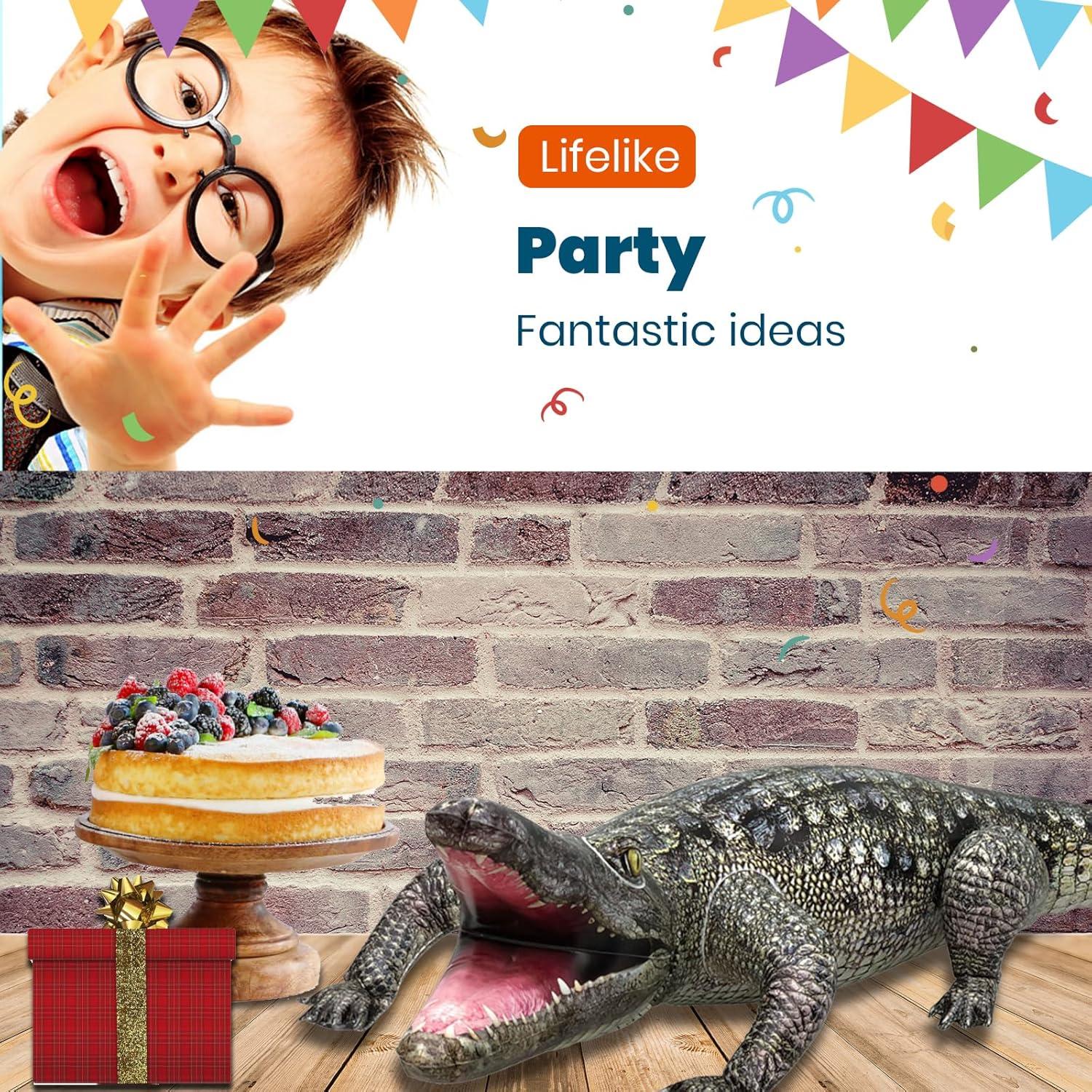 Cocodrilo Inflable Realista HOHQB 101.6 cm para Fiesta