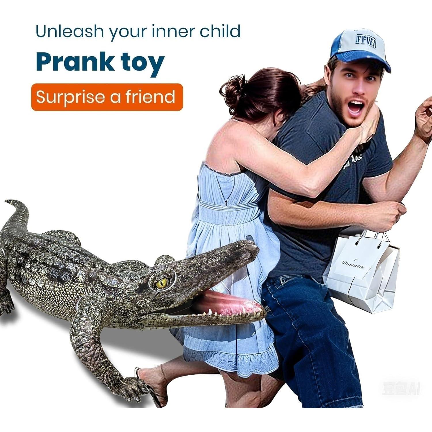 Cocodrilo Inflable Realista HOHQB 101.6 cm para Fiesta