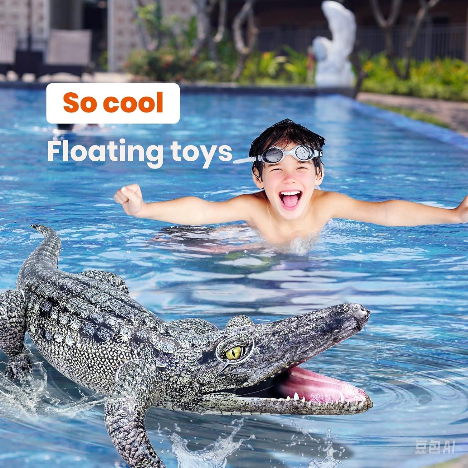 Cocodrilo Inflable Realista HOHQB 101.6 cm para Fiesta