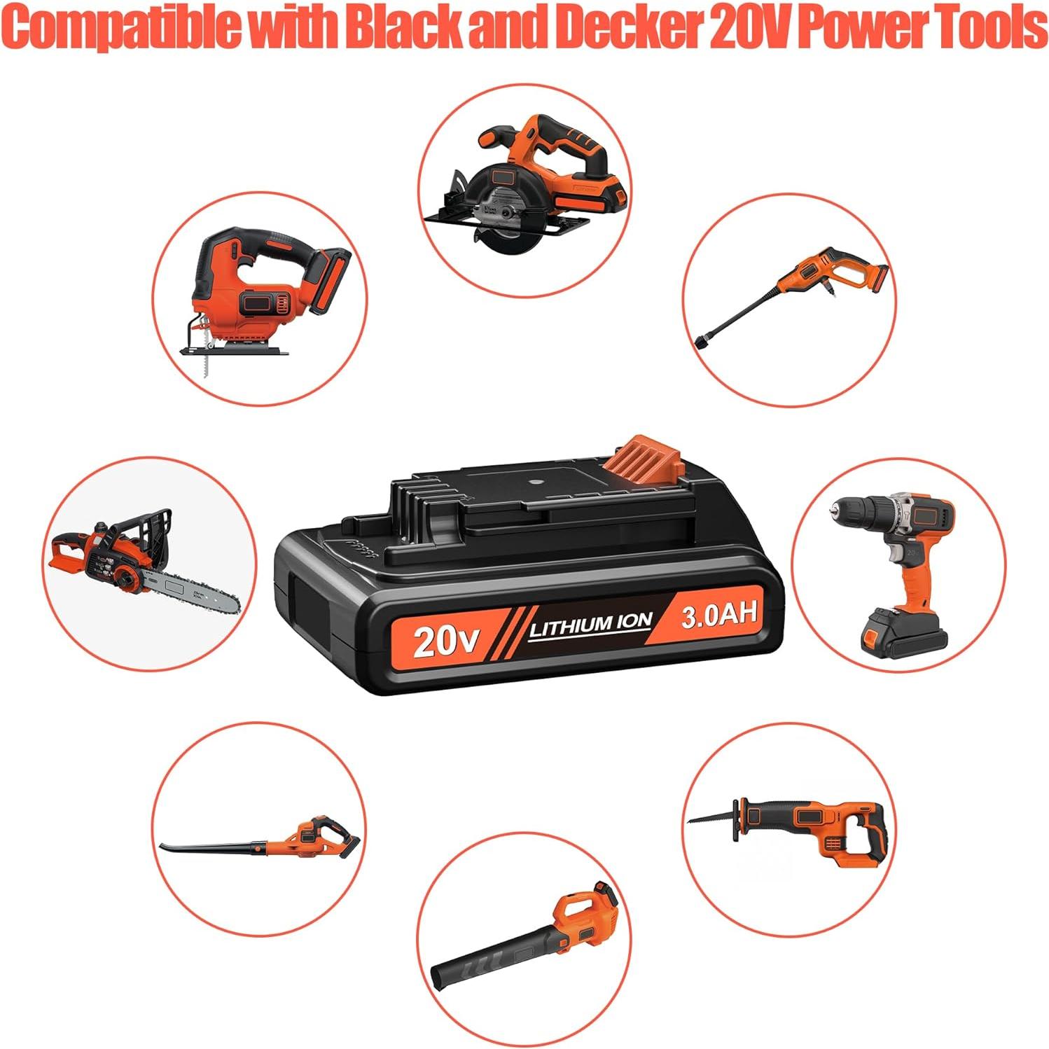 Batería de Litio 3000mAh 20V PEYESTEN para Black and Decker