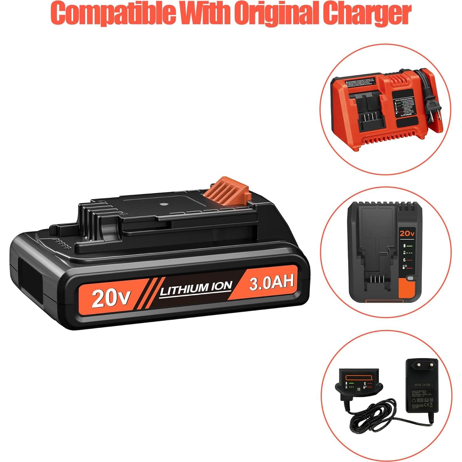 Batería de Litio 3000mAh 20V PEYESTEN para Black and Decker