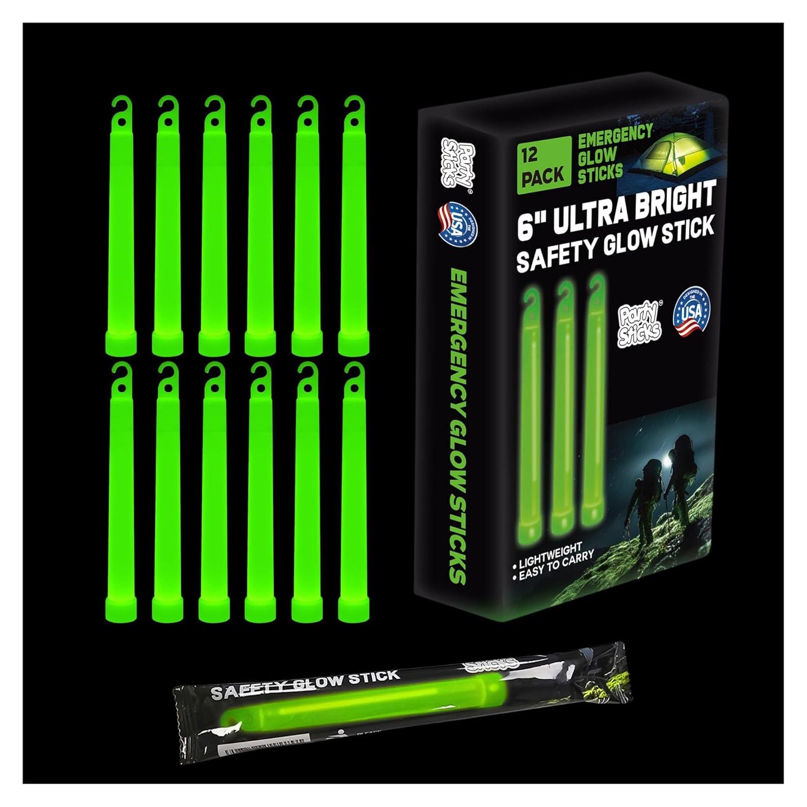 Palos de Luz de Emergencia 12 Unidades Verde - 15.24 cm