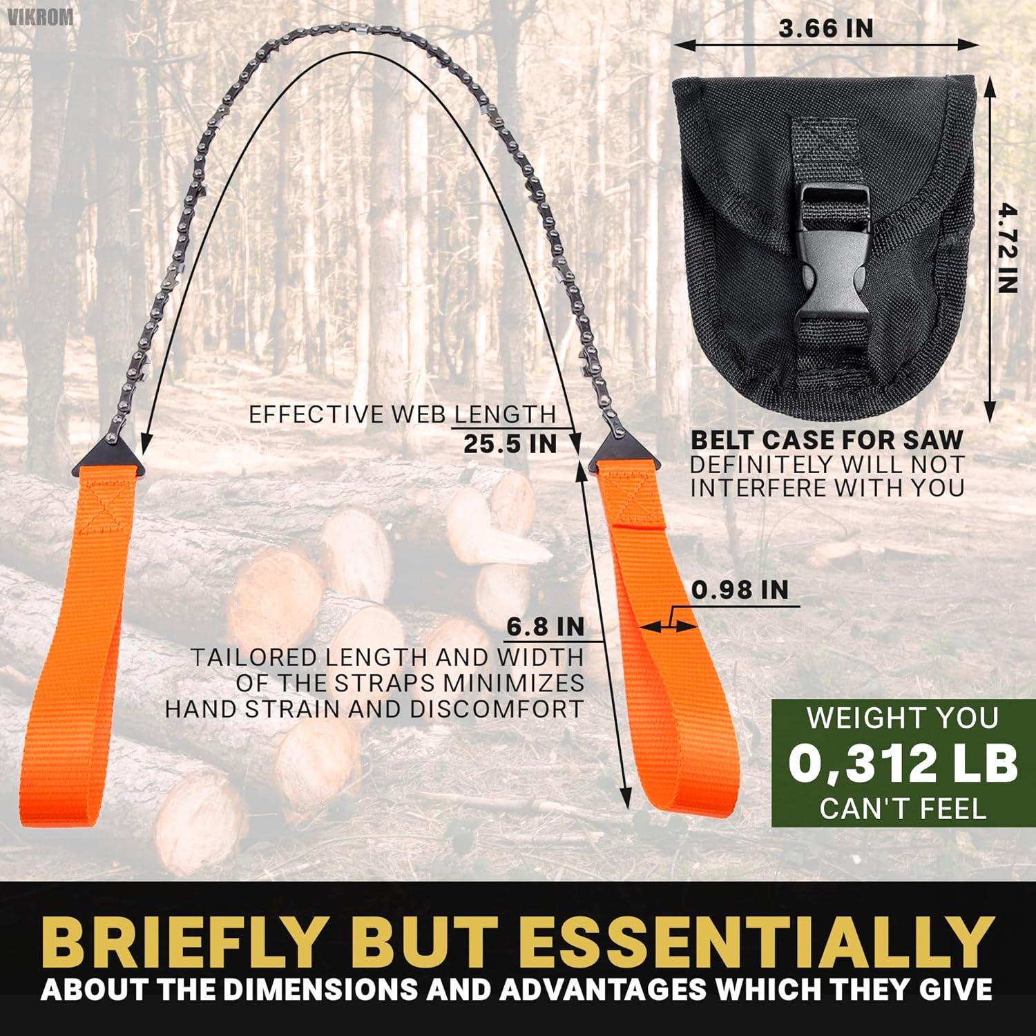 Sierra de Cuerda VIKROM 63.5 cm Plegable para Ramas de Árbol