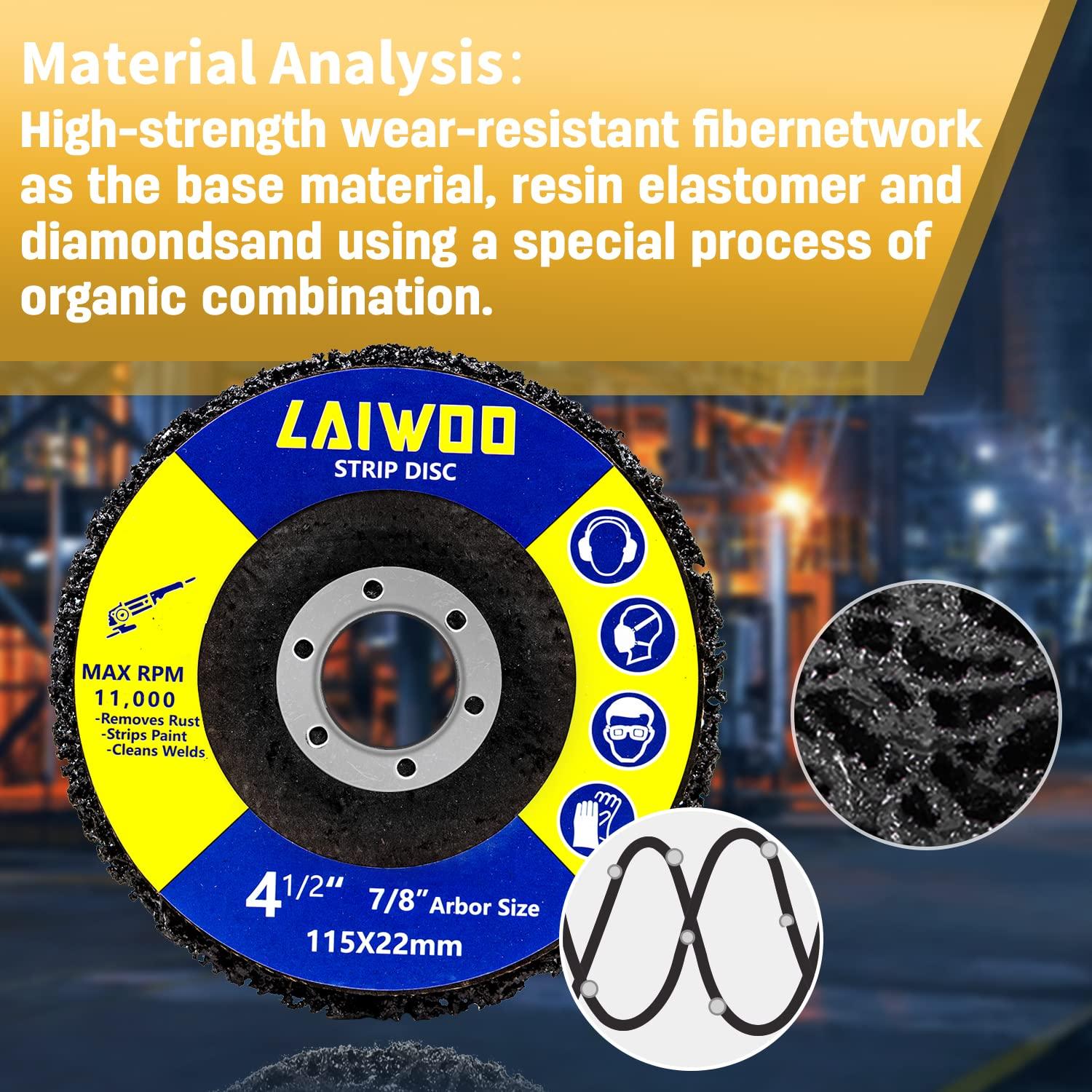 Paquete de 10 Discos de Desbaste 11.43 cm LAIWOO para Amoladoras