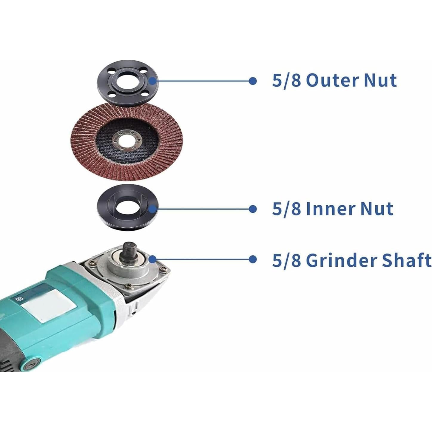 Tuerca de Flange Ozmatip para Amoladora Angular 5/8"-11