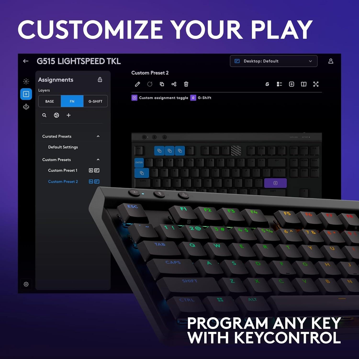 Teclado Inalámbrico Logitech G515 TKL RGB Mecánico