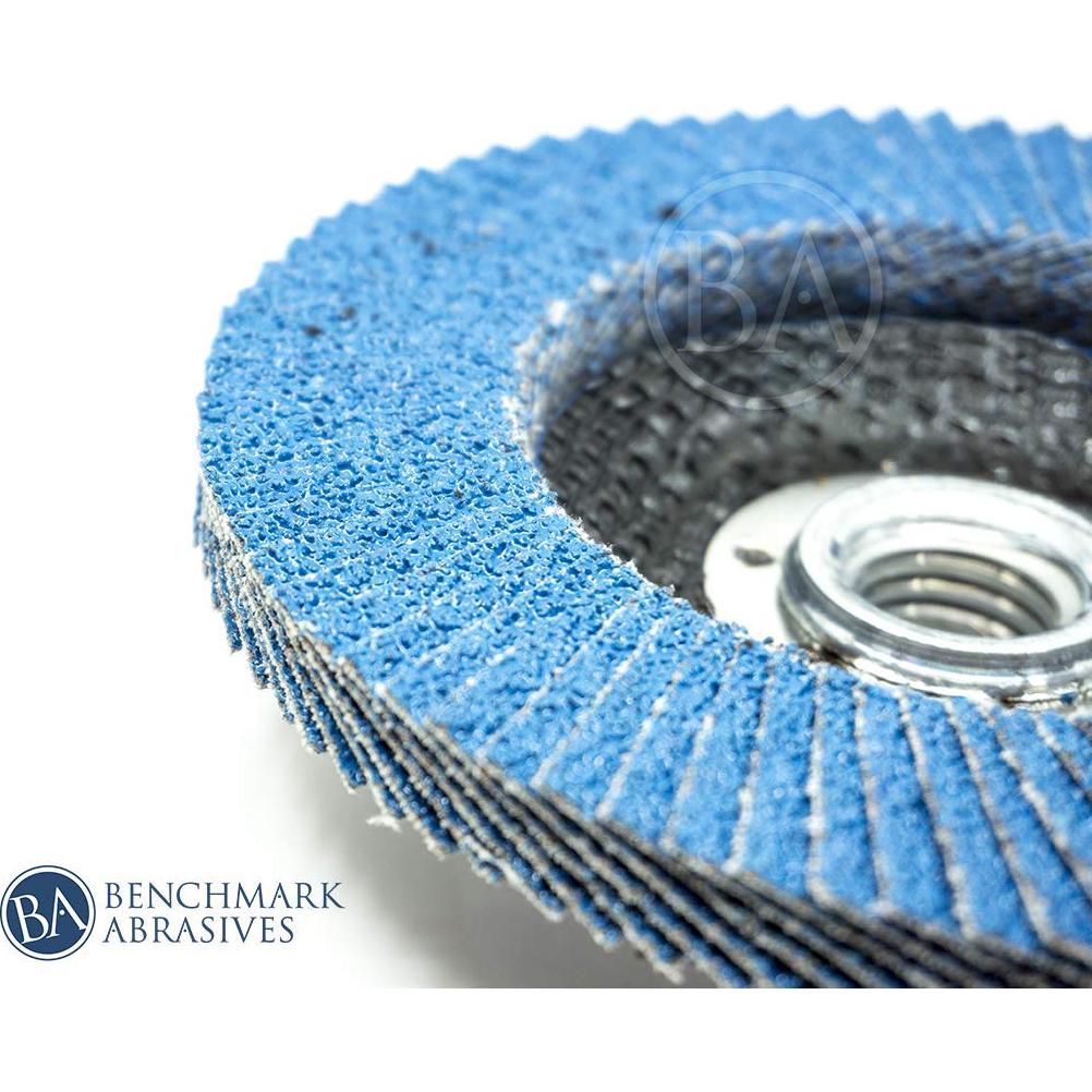 Discos de Aleta Jumbo Zirconia 4.5" 80 Grano Benchmark Abrasives