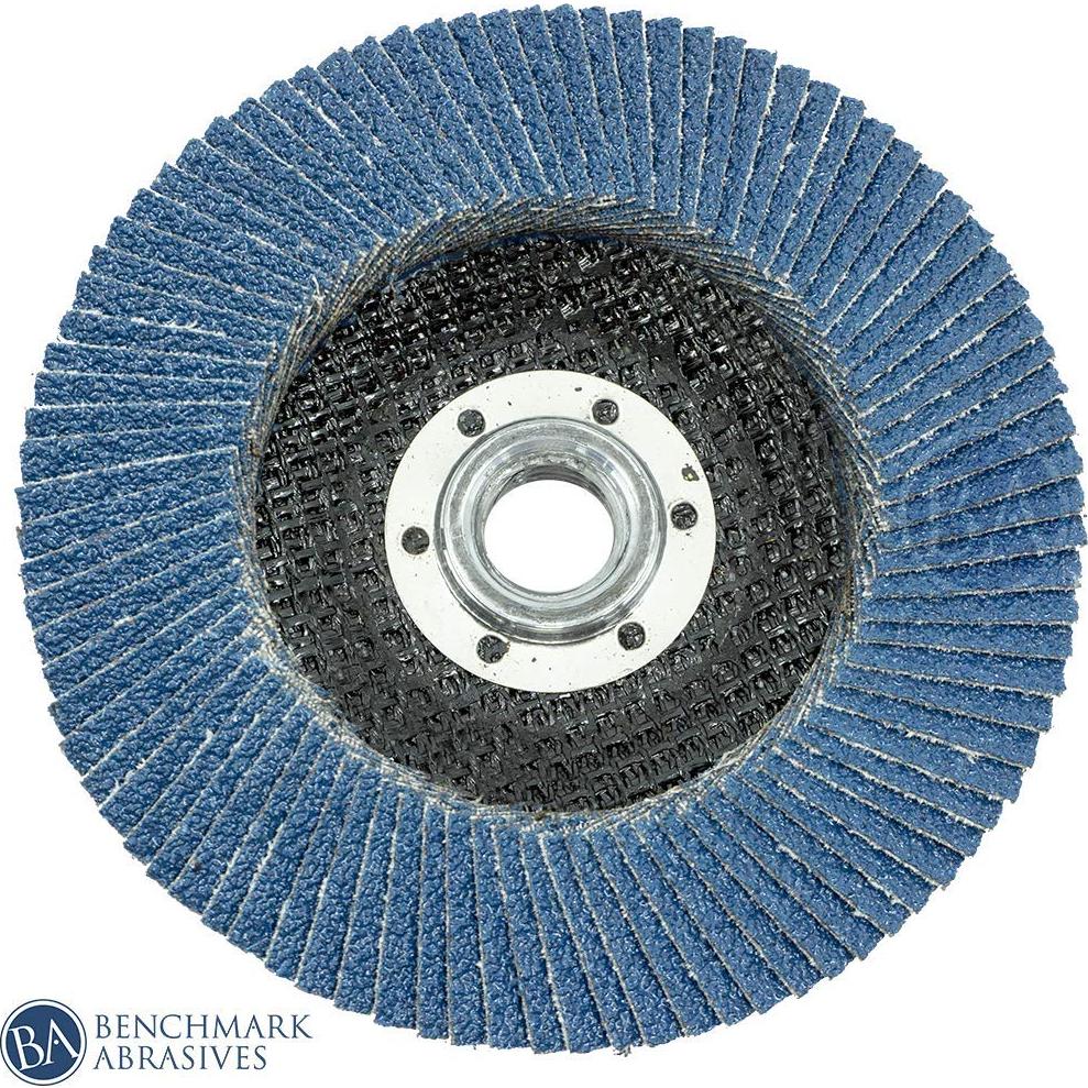 Discos de Aleta Jumbo Zirconia 4.5" 80 Grano Benchmark Abrasives