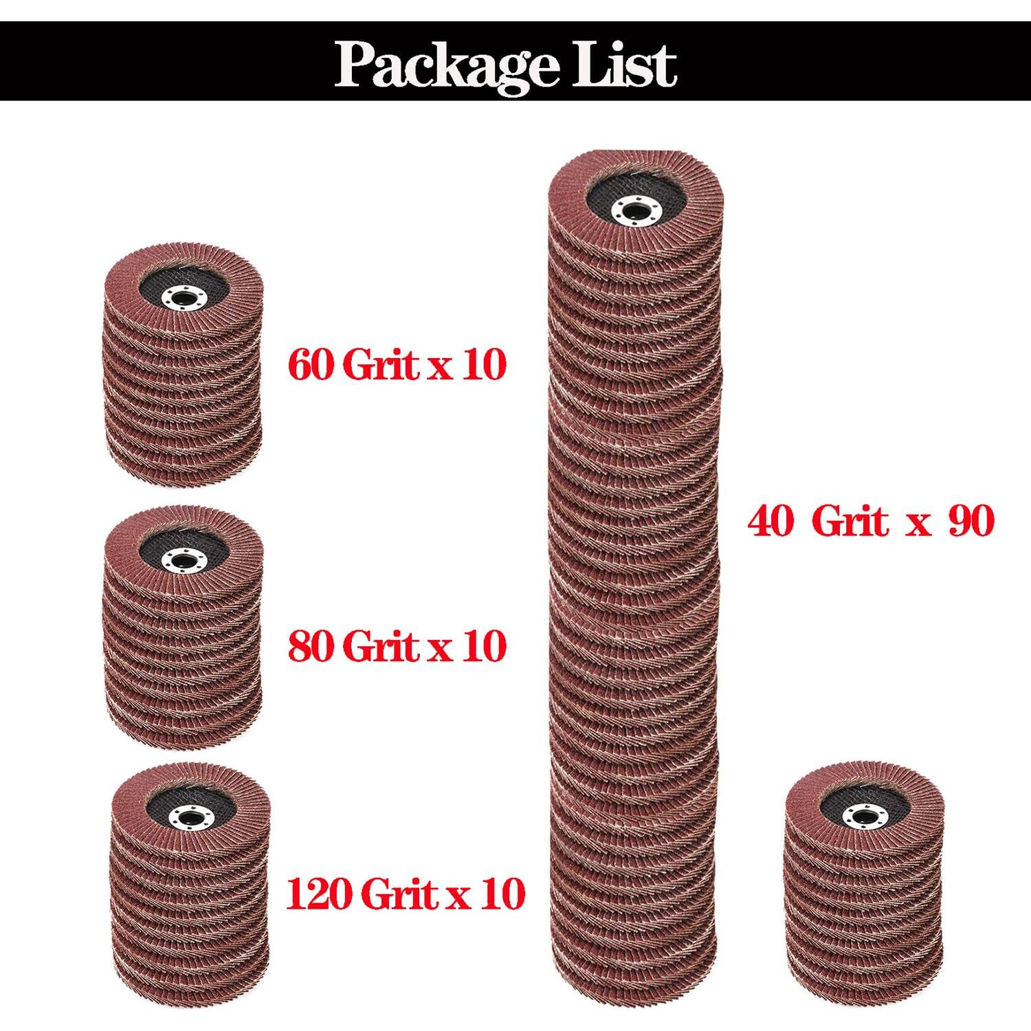 Discos de Aleta 120 Piezas 11.43 cm Abrasivos Aluminio